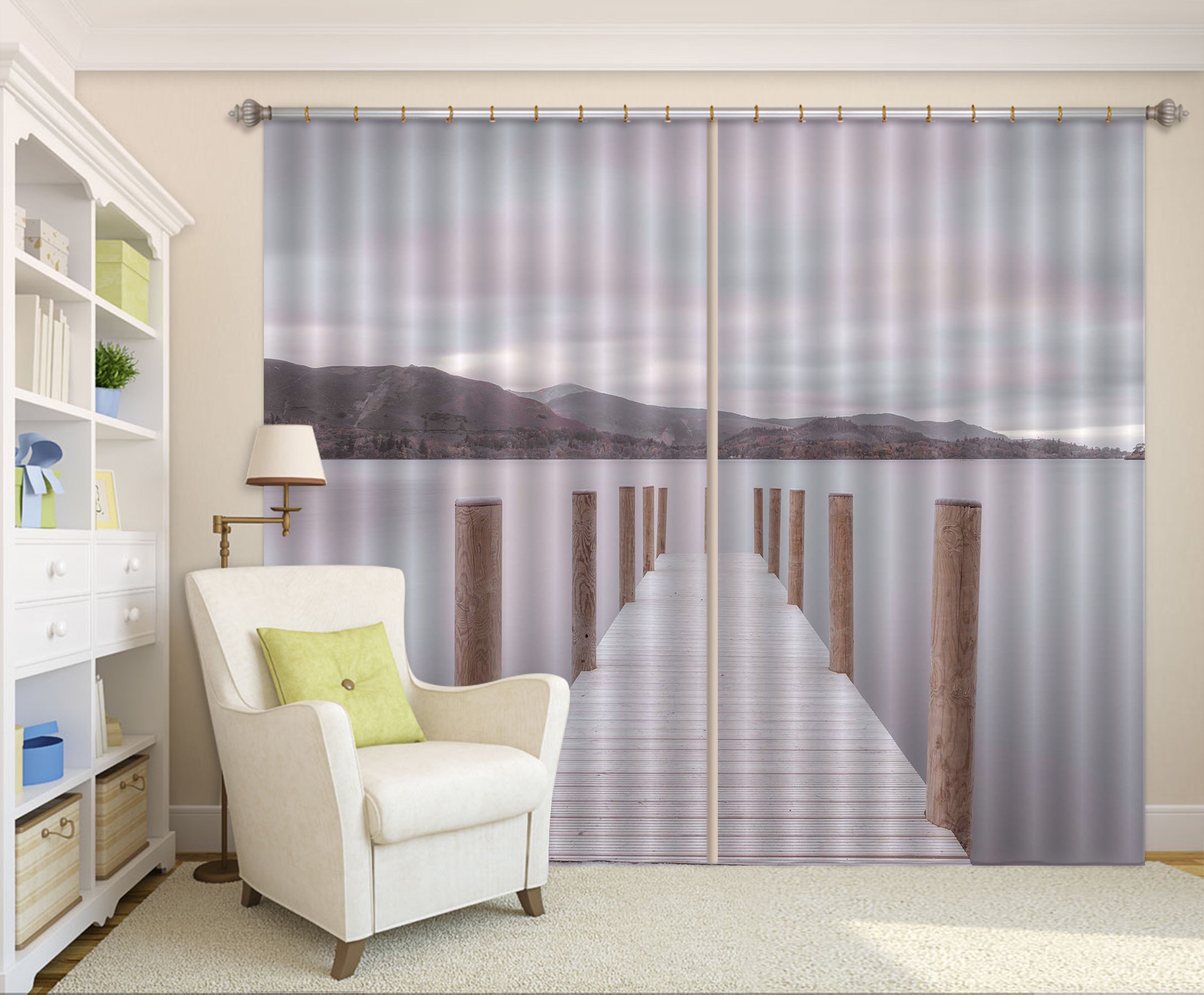 3D Lakeside Pier 070 Assaf Frank Curtain Curtains Drapes