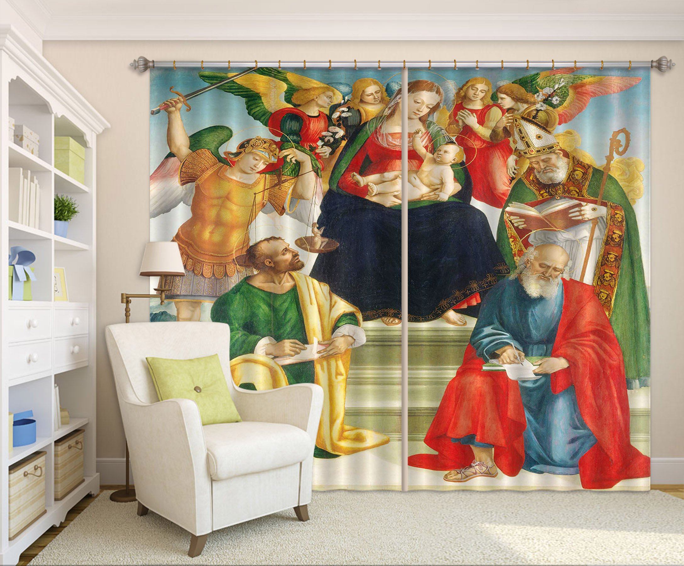 3D Kindly Baby 064 Curtains Drapes Curtains AJ Creativity Home 