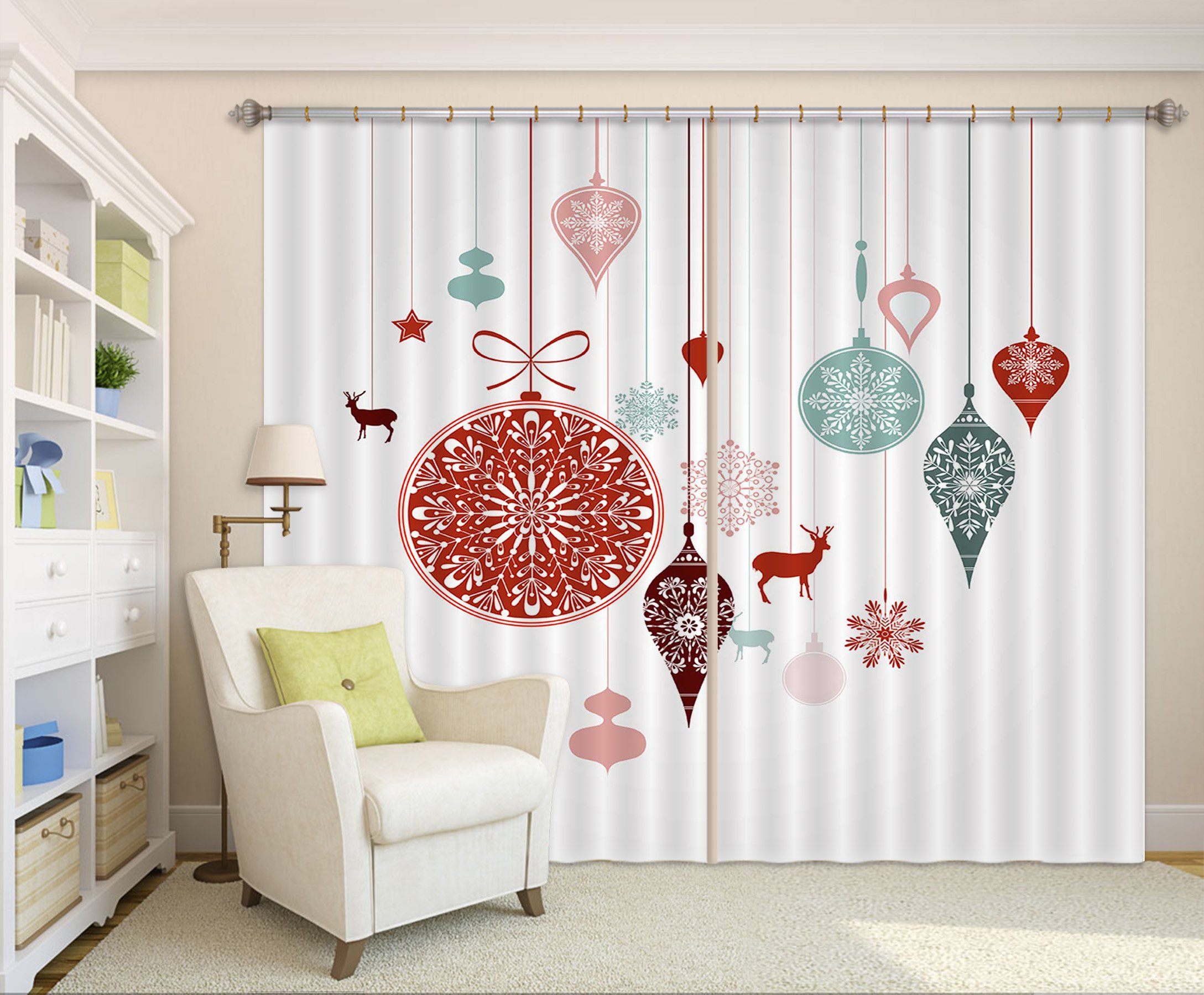 3D Snowflake Pattern Ornament 50 Curtains Drapes Curtains AJ Creativity Home 