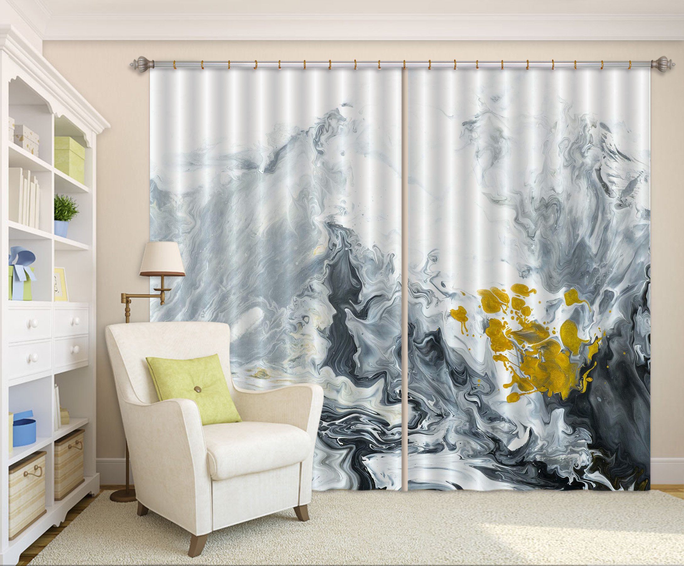 3D Gradient Black Abstract 72 Curtains Drapes Curtains AJ Creativity Home 