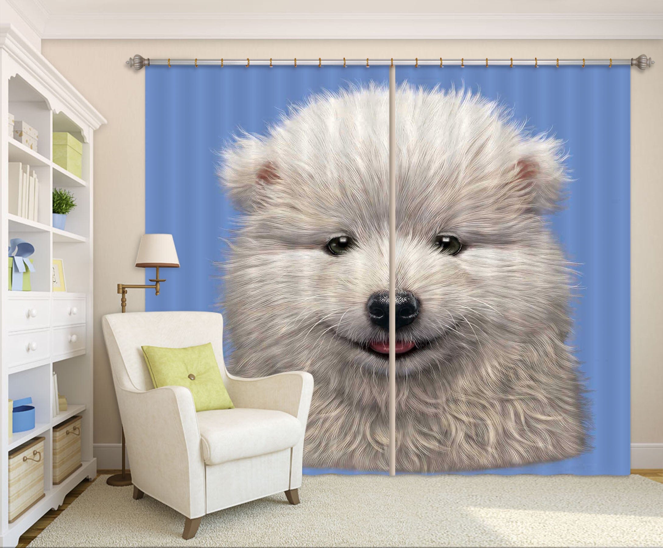 3D Cute Dog 066 Vincent Hie Curtain Curtains Drapes Curtains AJ Creativity Home 