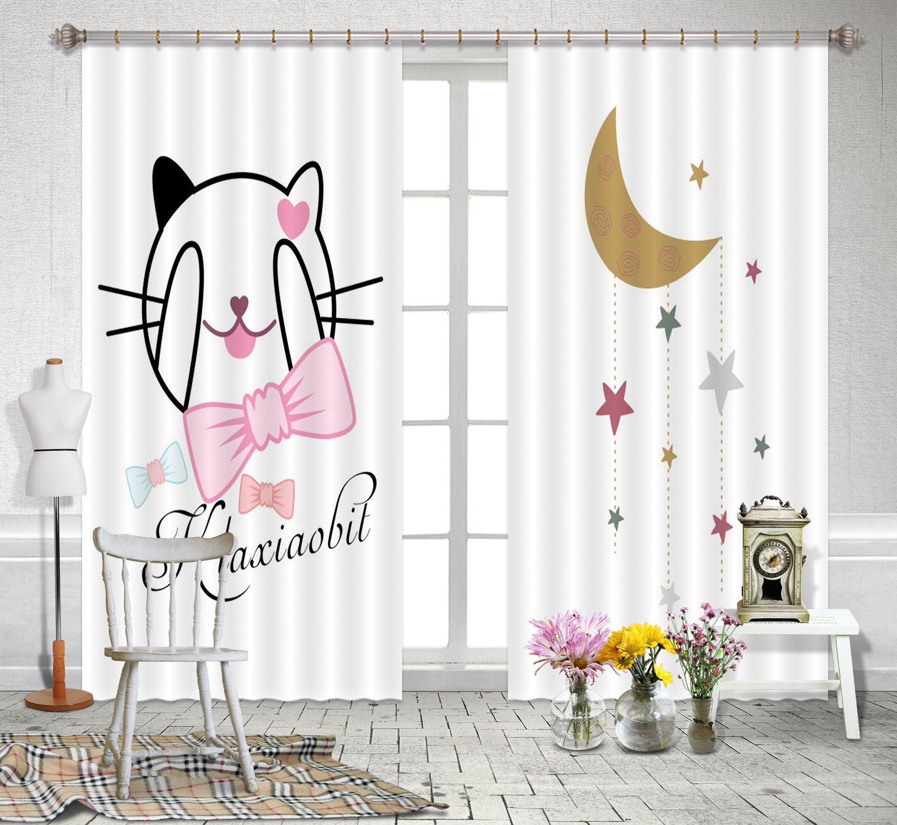 3D Lovely Cartoon Panda 2445 Curtains Drapes Wallpaper AJ Wallpaper 