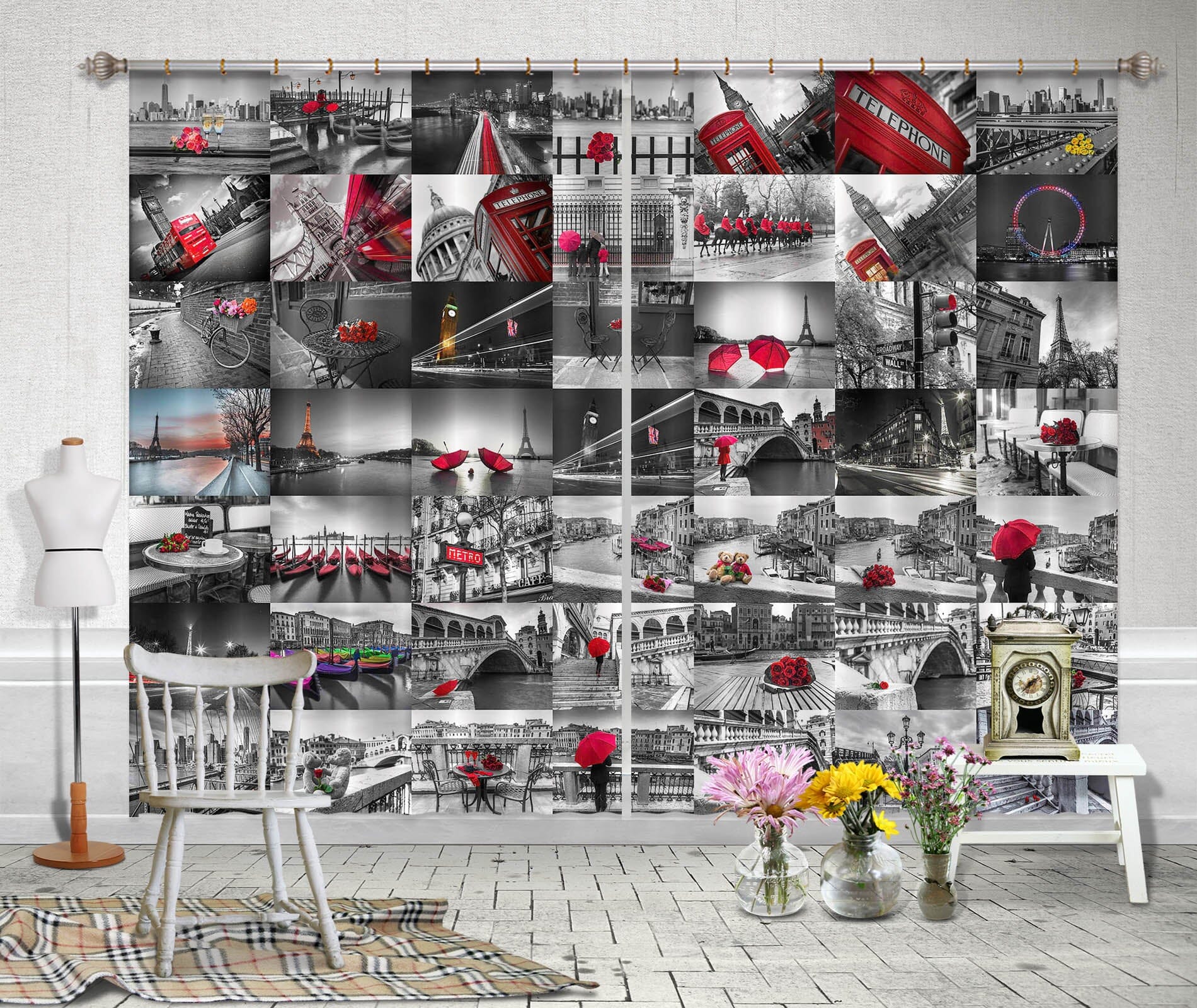 3D Modern Grey 201 Assaf Frank Curtain Curtains Drapes Curtains AJ Creativity Home 