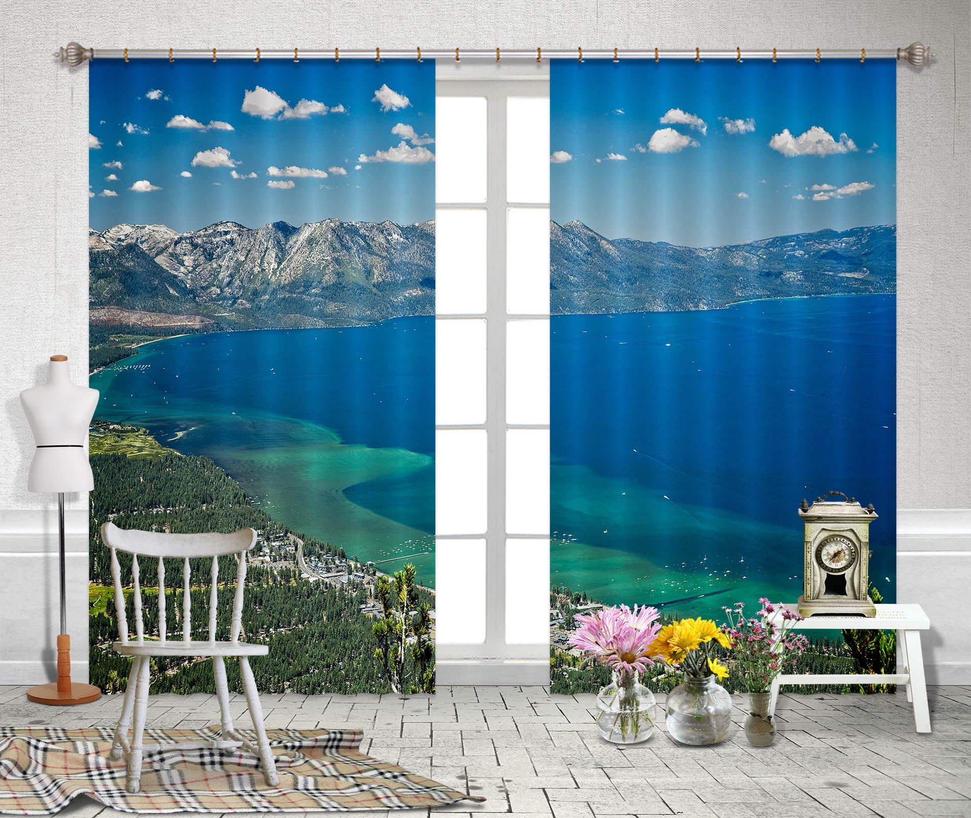 3D Sea Mountain 61239 Kathy Barefield Curtain Curtains Drapes