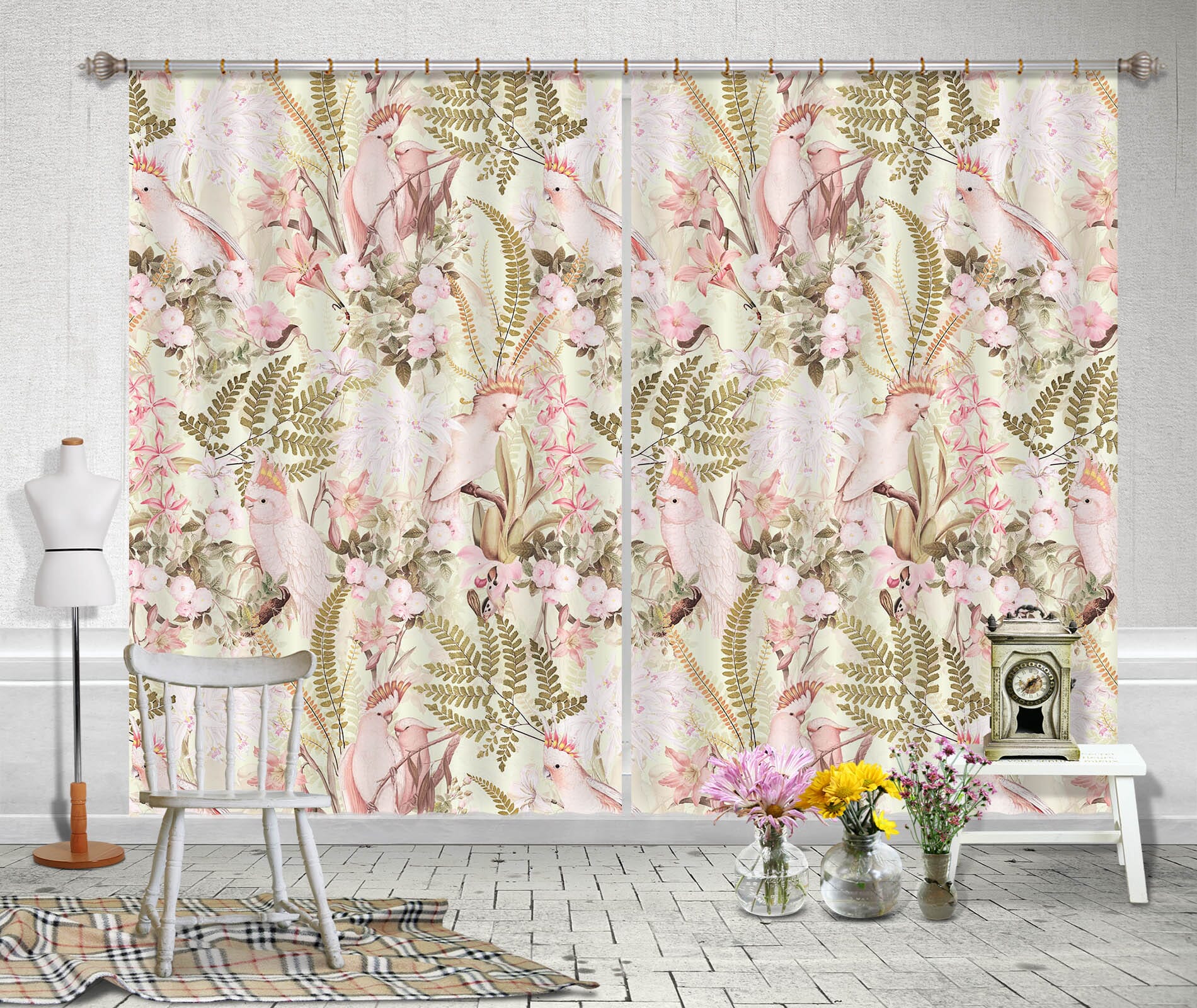 3D Summer Flowers 110 Uta Naumann Curtain Curtains Drapes Curtains AJ Creativity Home 