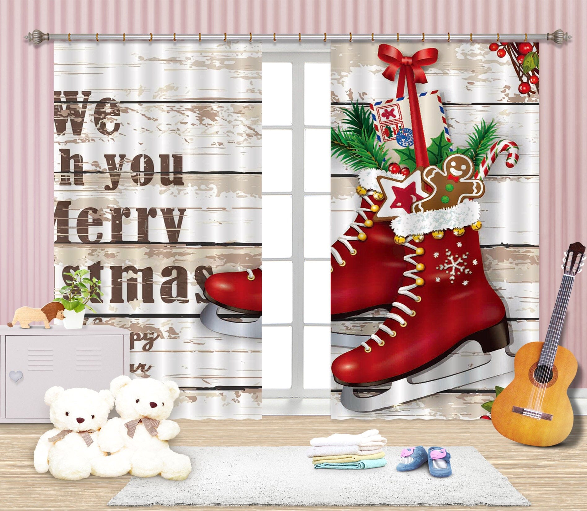 3D Red Shoes 778 Curtains Drapes Wallpaper AJ Wallpaper 