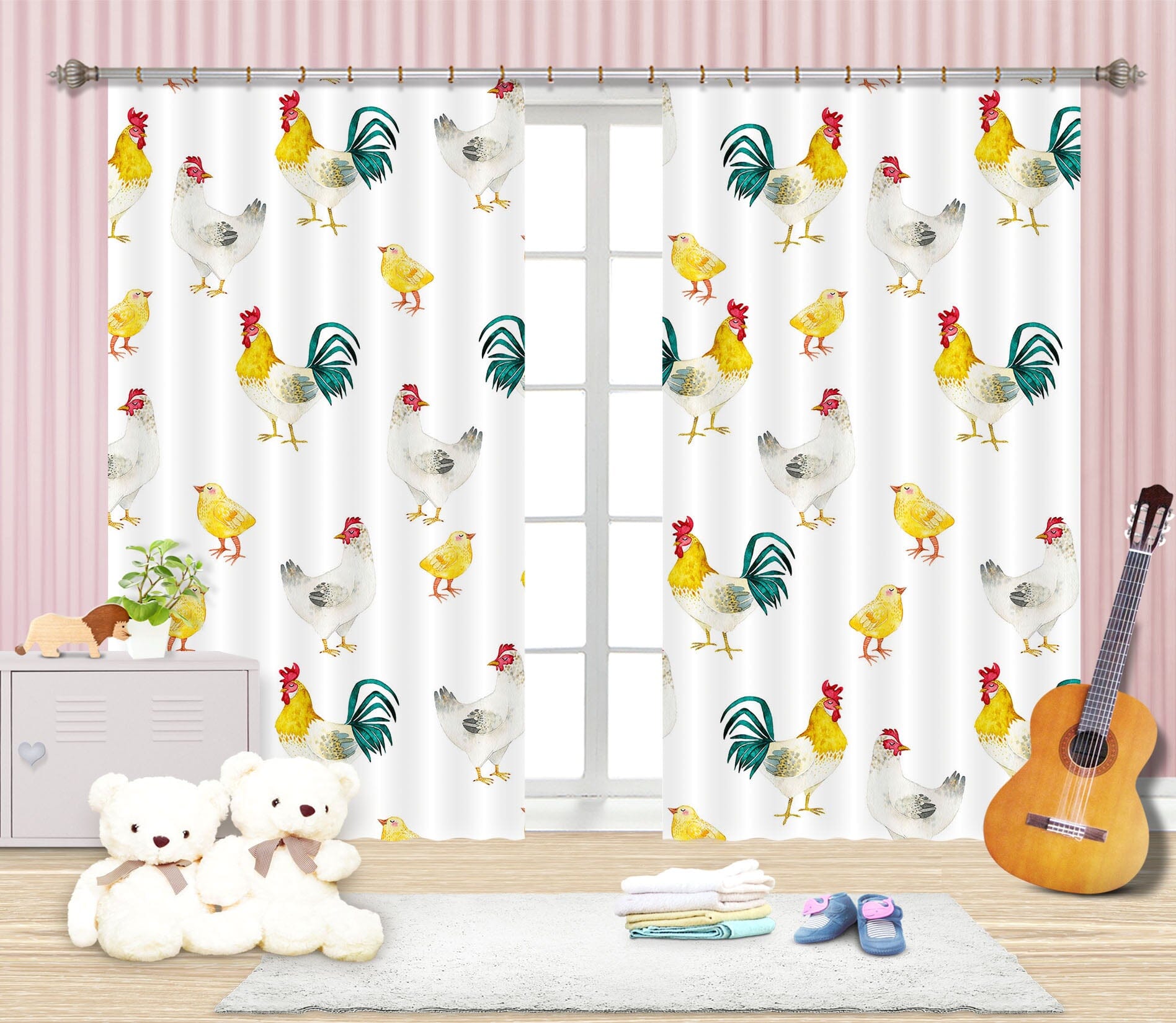 3D Yellow Chick 119 Uta Naumann Curtain Curtains Drapes Curtains AJ Creativity Home 