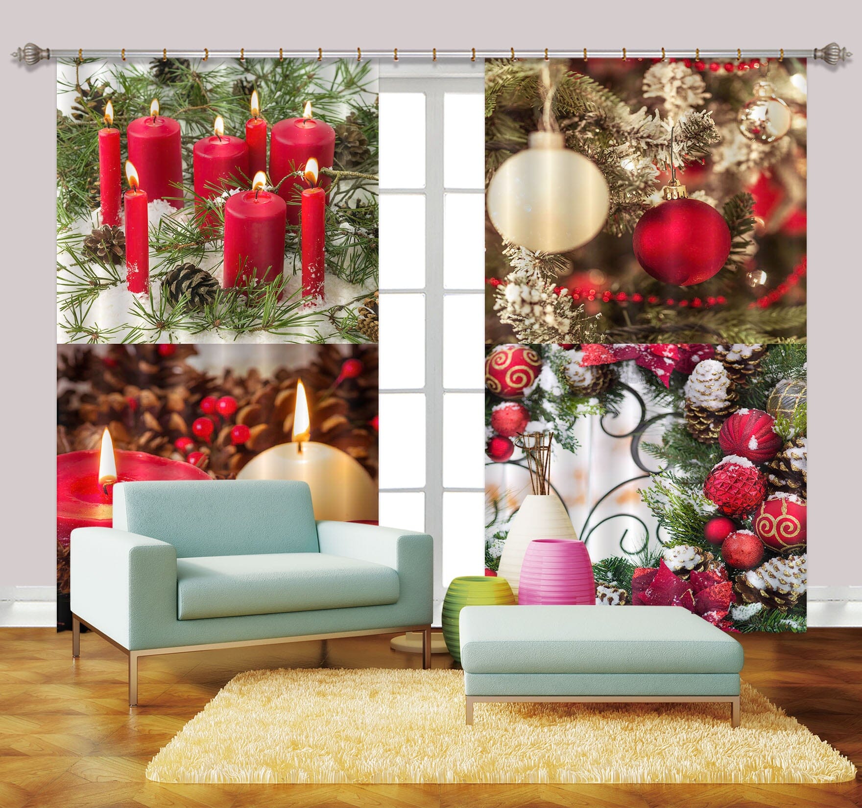 3D Holiday Gift 239 Assaf Frank Curtain Curtains Drapes Curtains AJ Creativity Home 