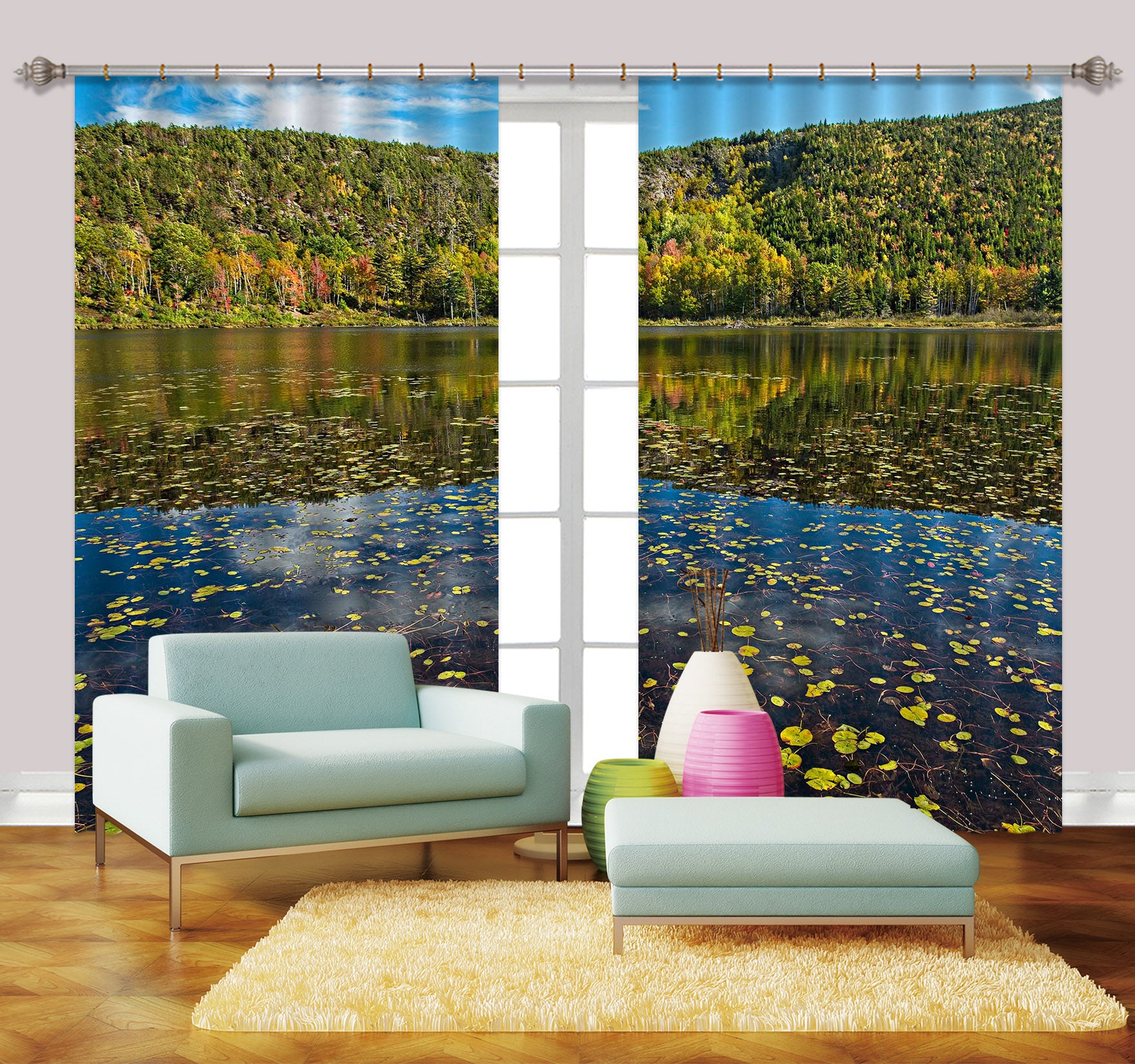 3D Lake Mountain 61229 Kathy Barefield Curtain Curtains Drapes