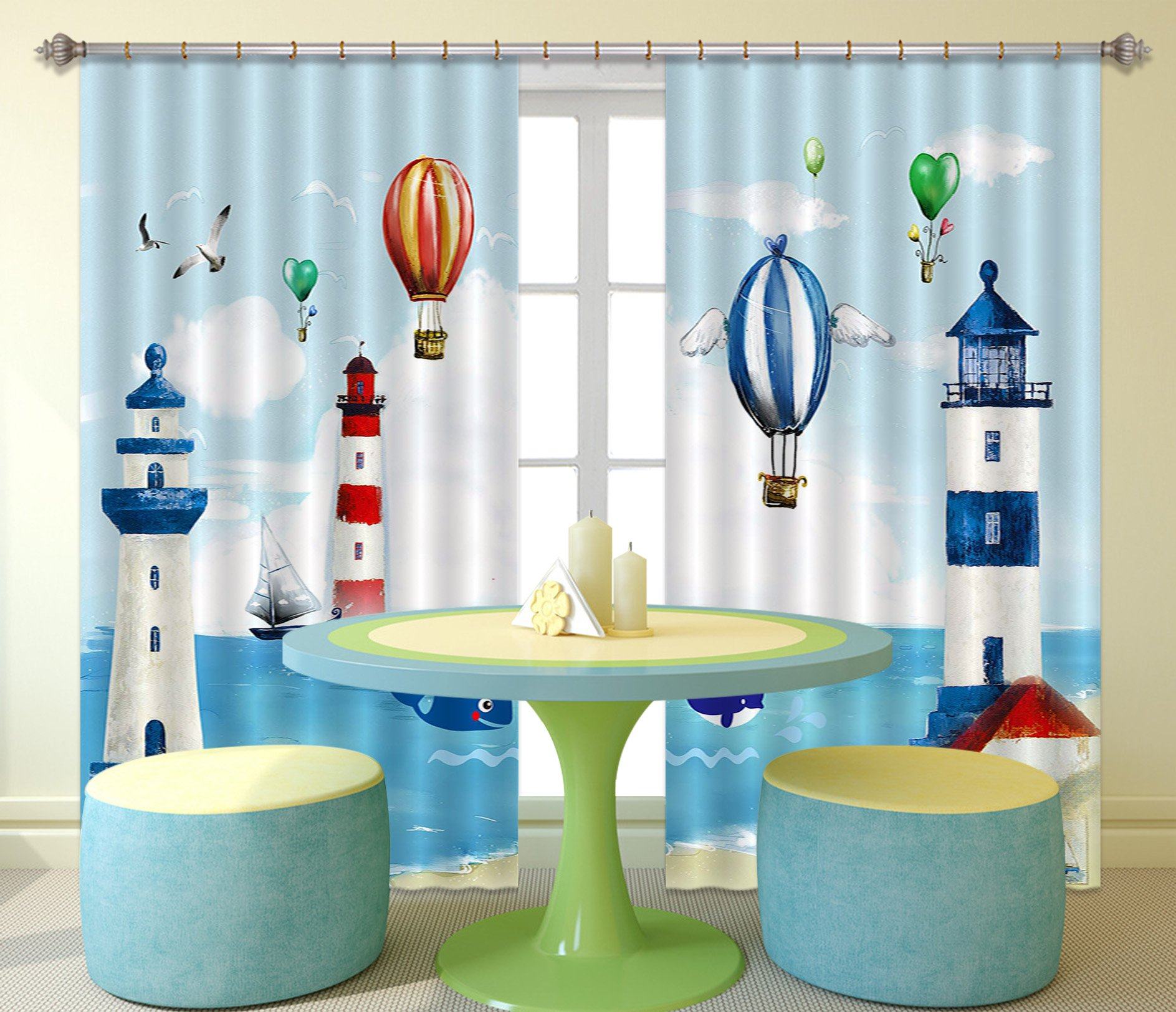 3D Lovely Lighthouses 2271 Curtains Drapes Wallpaper AJ Wallpaper 