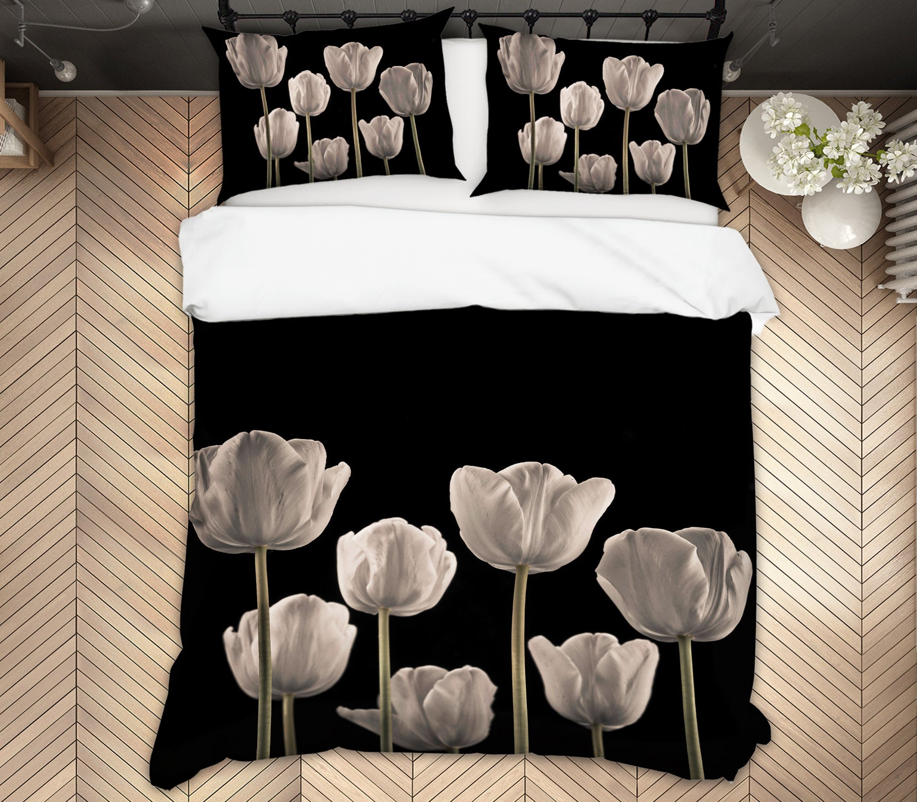 3D White Bud 7109 Assaf Frank Bedding Bed Pillowcases Quilt Cover Duvet Cover