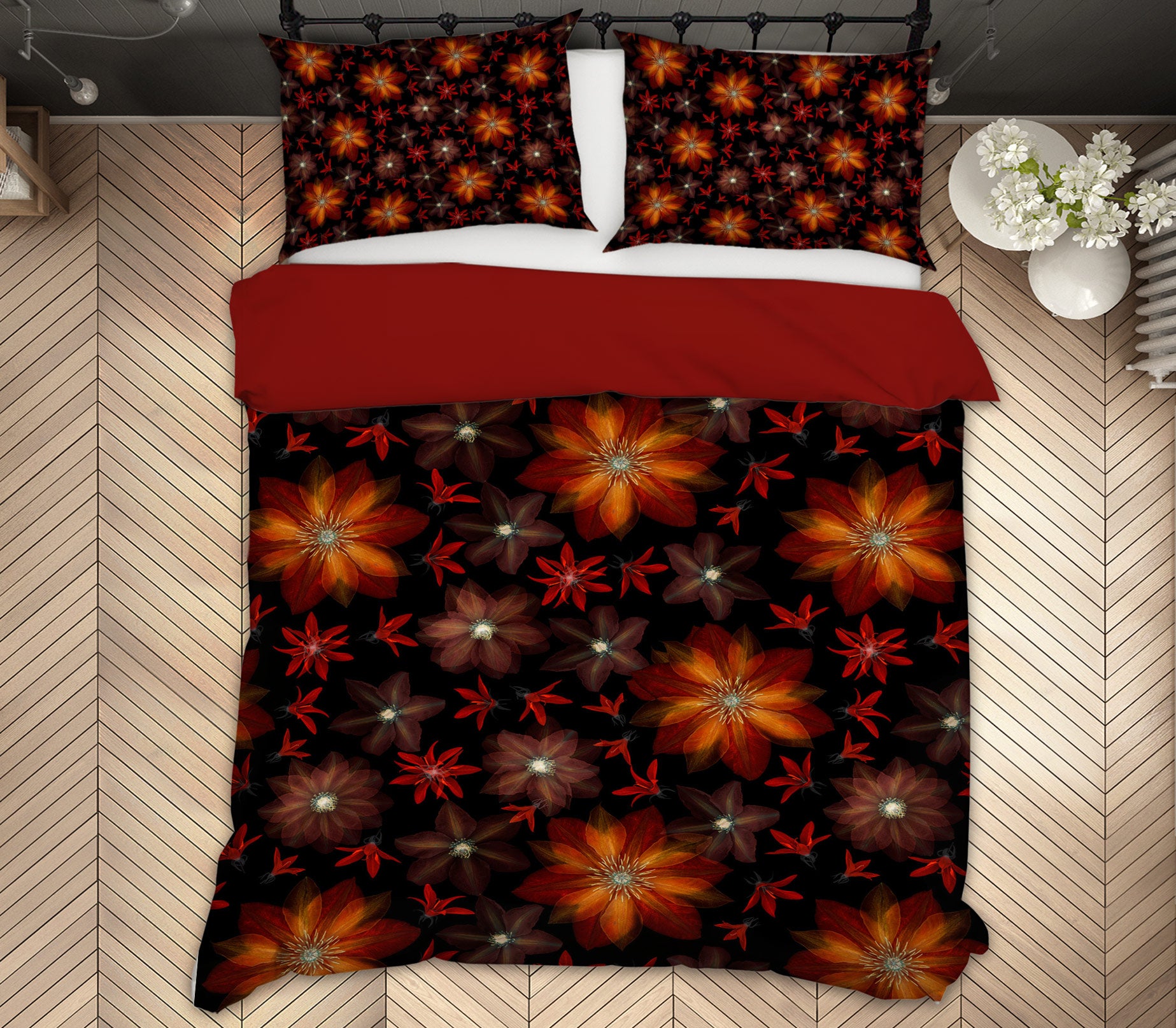 3D Red Flower 1098 Assaf Frank Bedding Bed Pillowcases Quilt