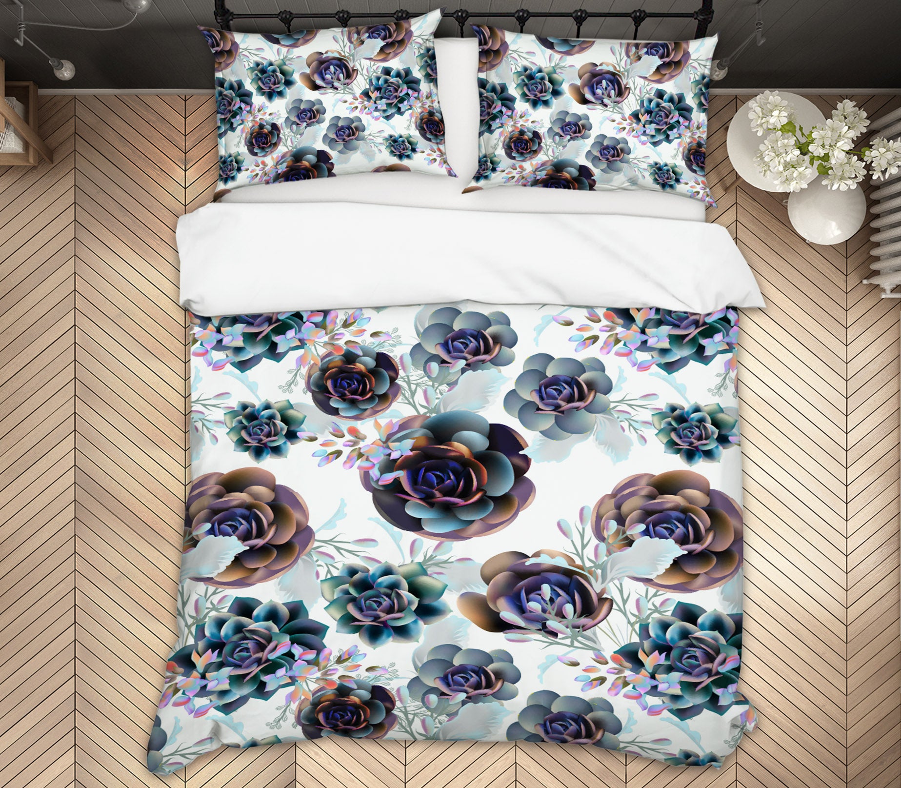 3D Flowers 15069 Bed Pillowcases Quilt