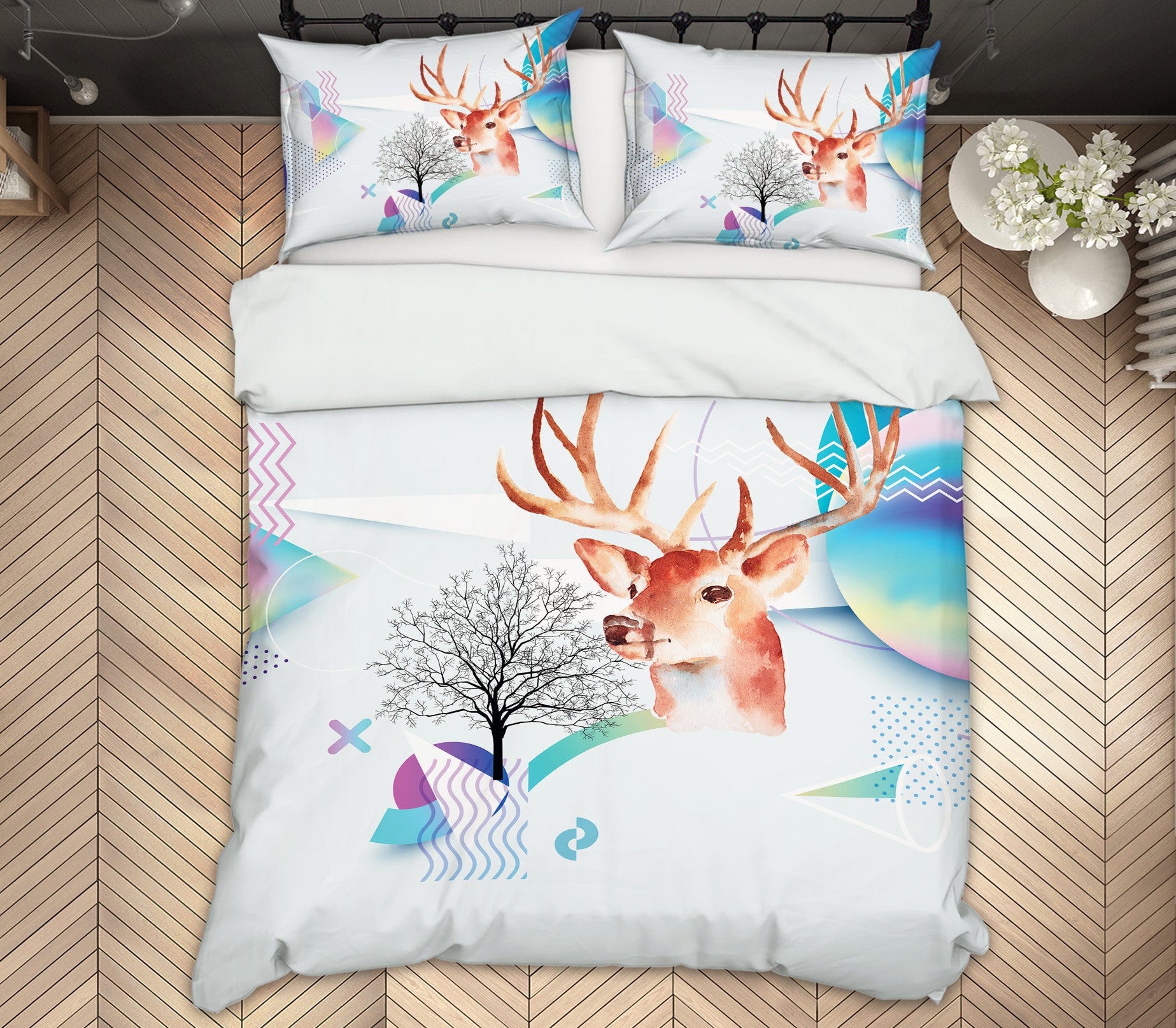 3D Deer Color 12104 Bed Pillowcases Quilt