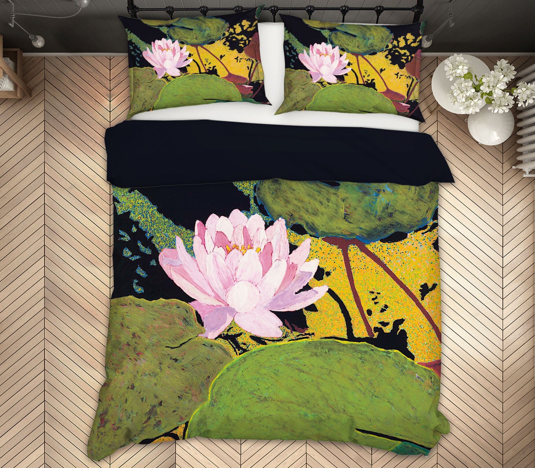 3D Pink Lotus 1163 Allan P. Friedlander Bedding Bed Pillowcases Quilt Quiet Covers AJ Creativity Home 