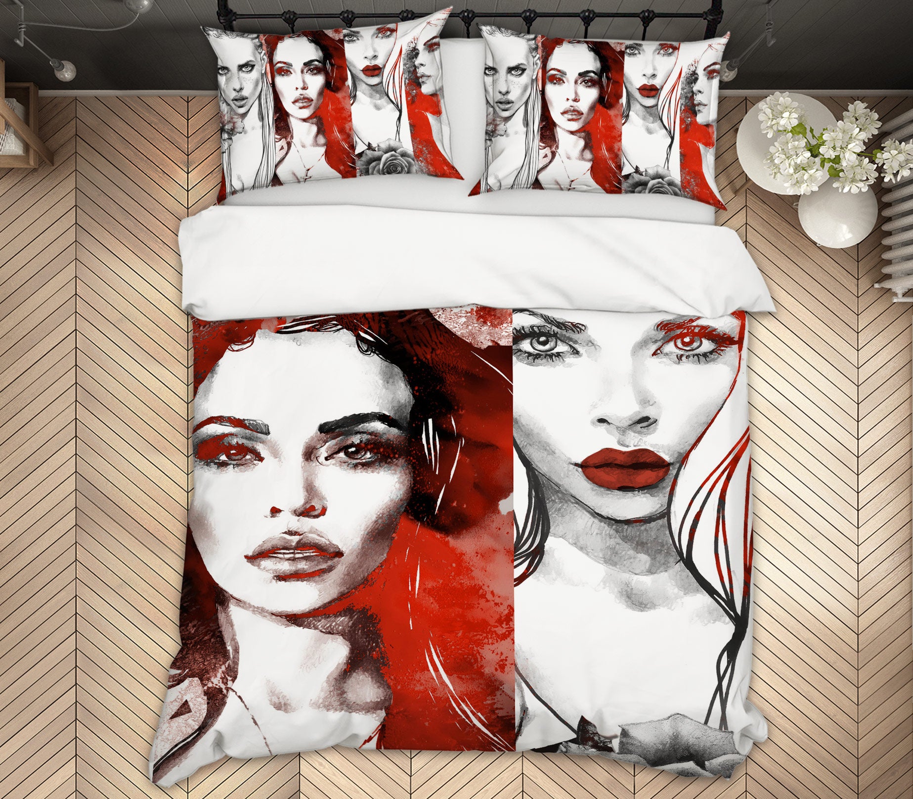 3D Graffiti Rose Women 023 Bed Pillowcases Quilt