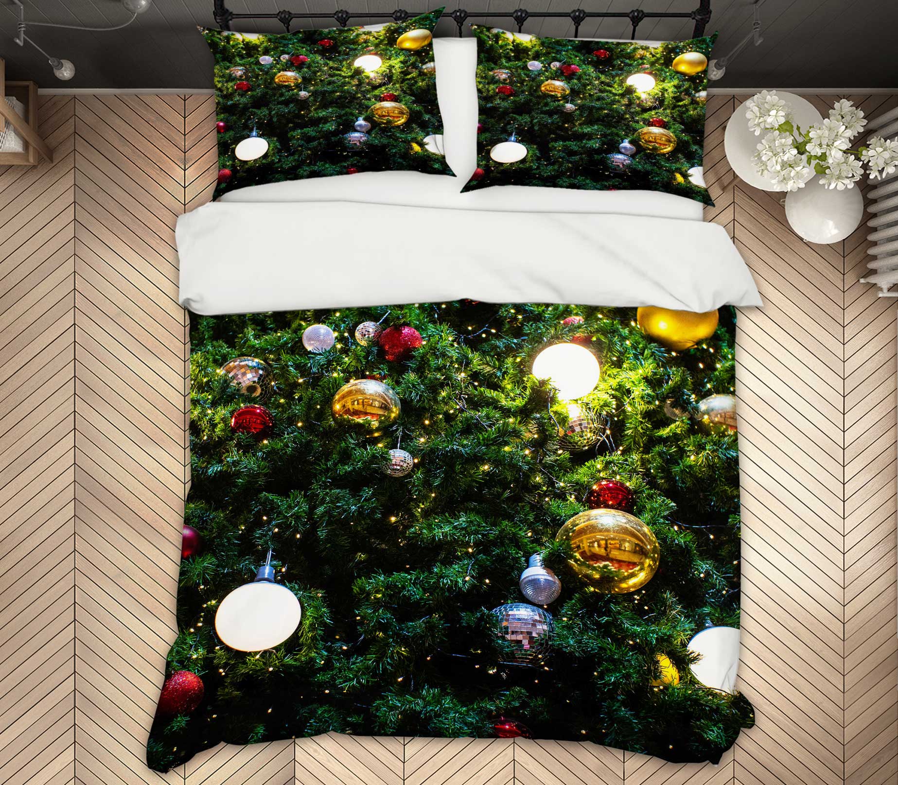 3D Tree Ball Pendant 51042 Christmas Quilt Duvet Cover Xmas Bed Pillowcases
