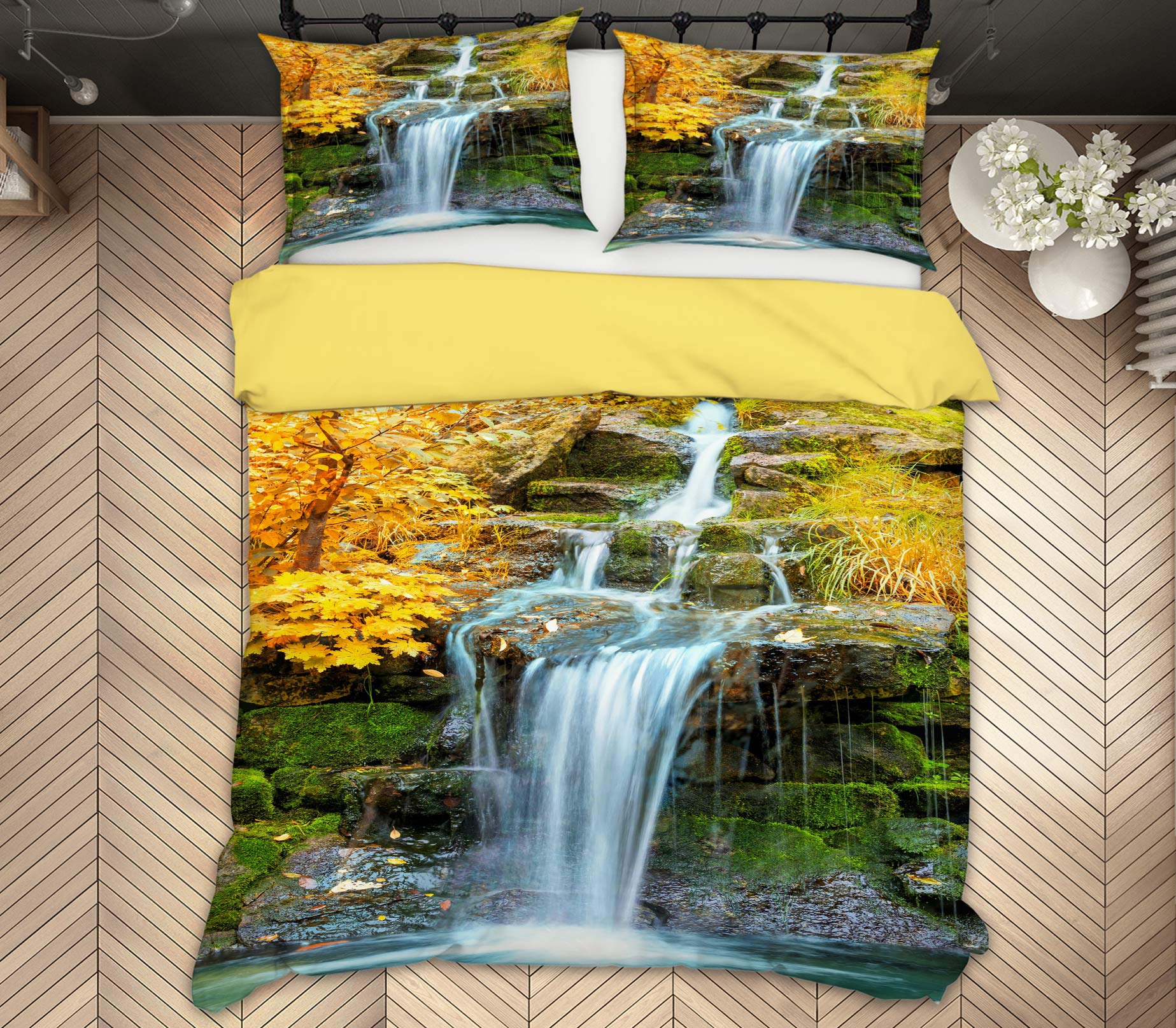 3D Waterfall 15115 Bed Pillowcases Quilt