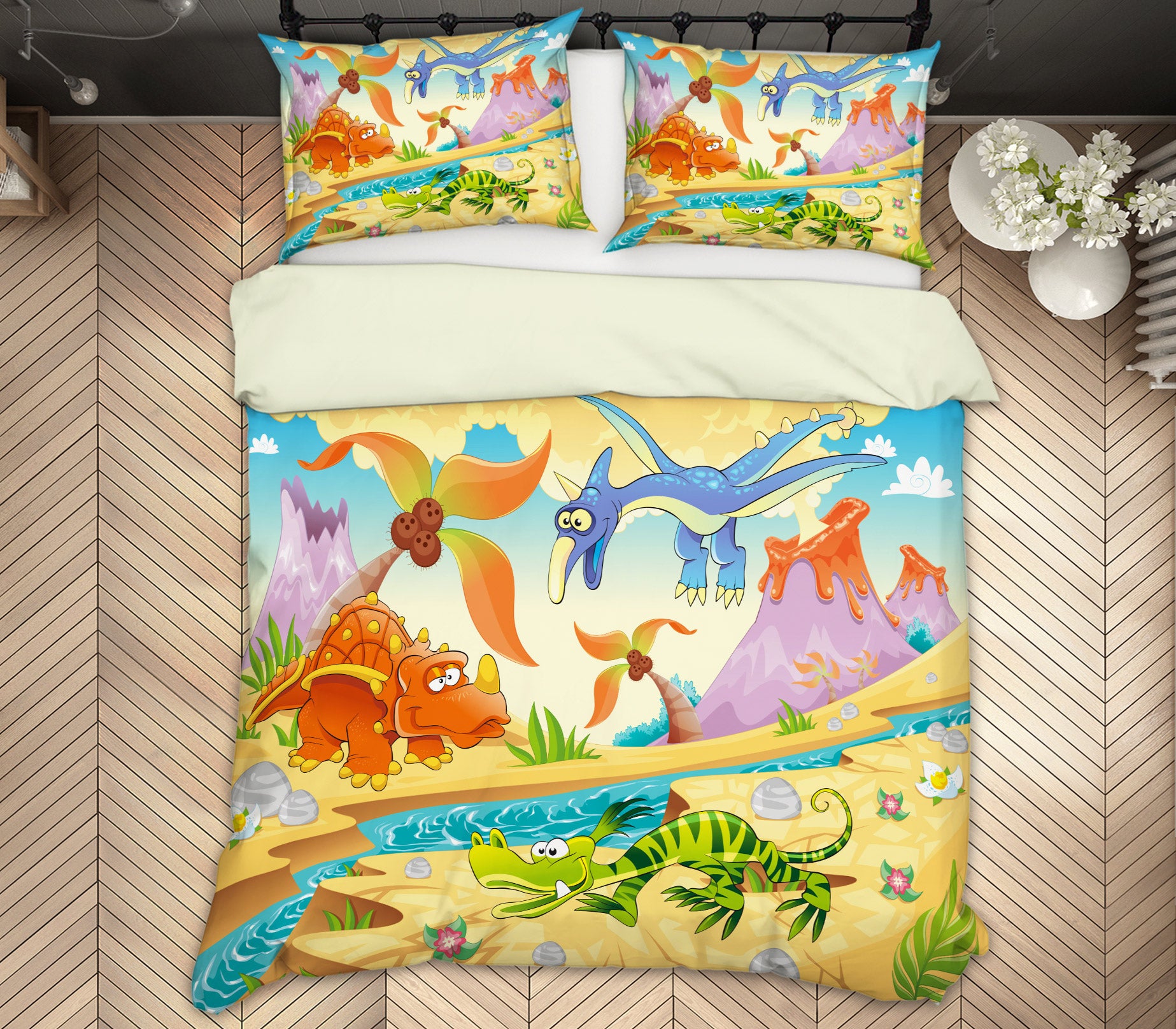 3D Cartoon Dinosaur Era 13032 Bed Pillowcases Quilt