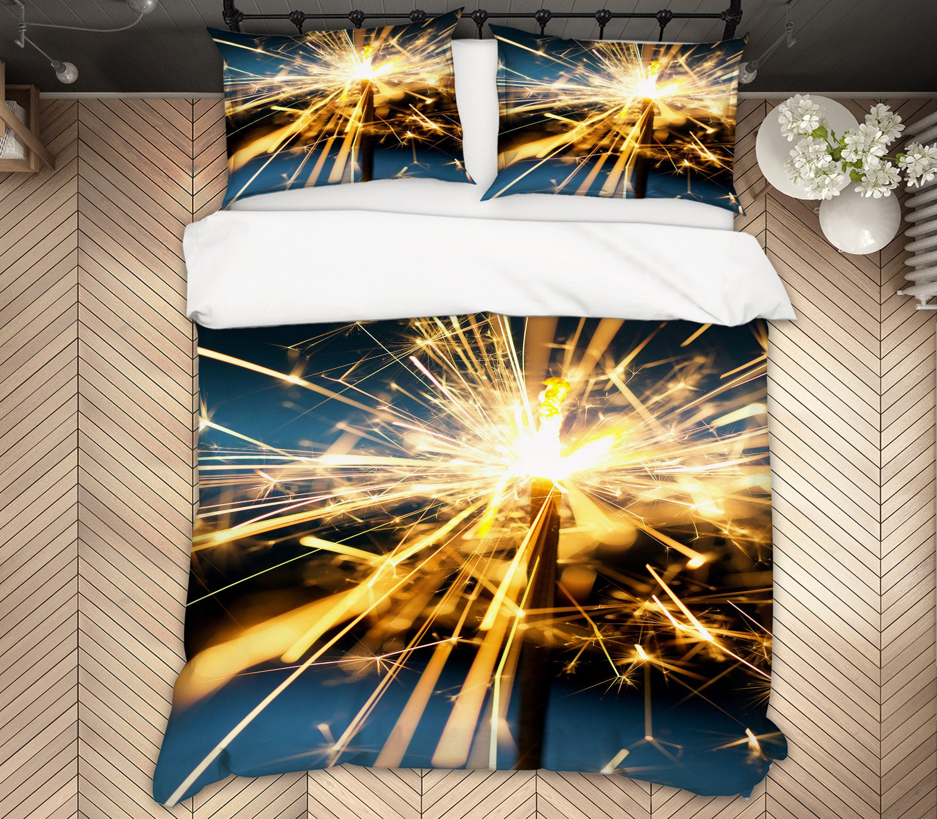 3D Fireworks 51054 Christmas Quilt Duvet Cover Xmas Bed Pillowcases