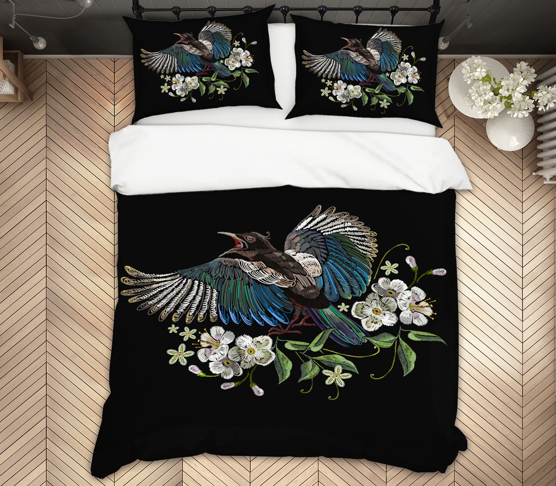 3D Flowers Bird 60082 Bed Pillowcases Quilt