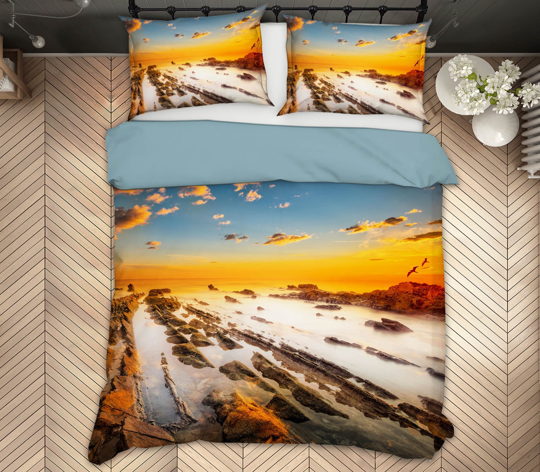 3D River Yellow Clouds 128 Marco Carmassi Bedding Bed Pillowcases Quilt
