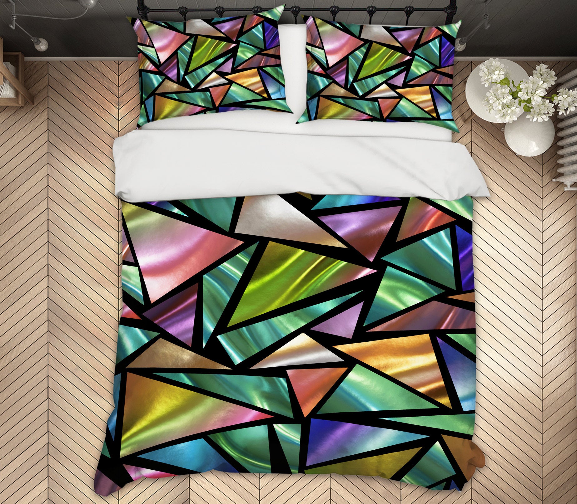 3D Triangle Block 14078 Bed Pillowcases Quilt