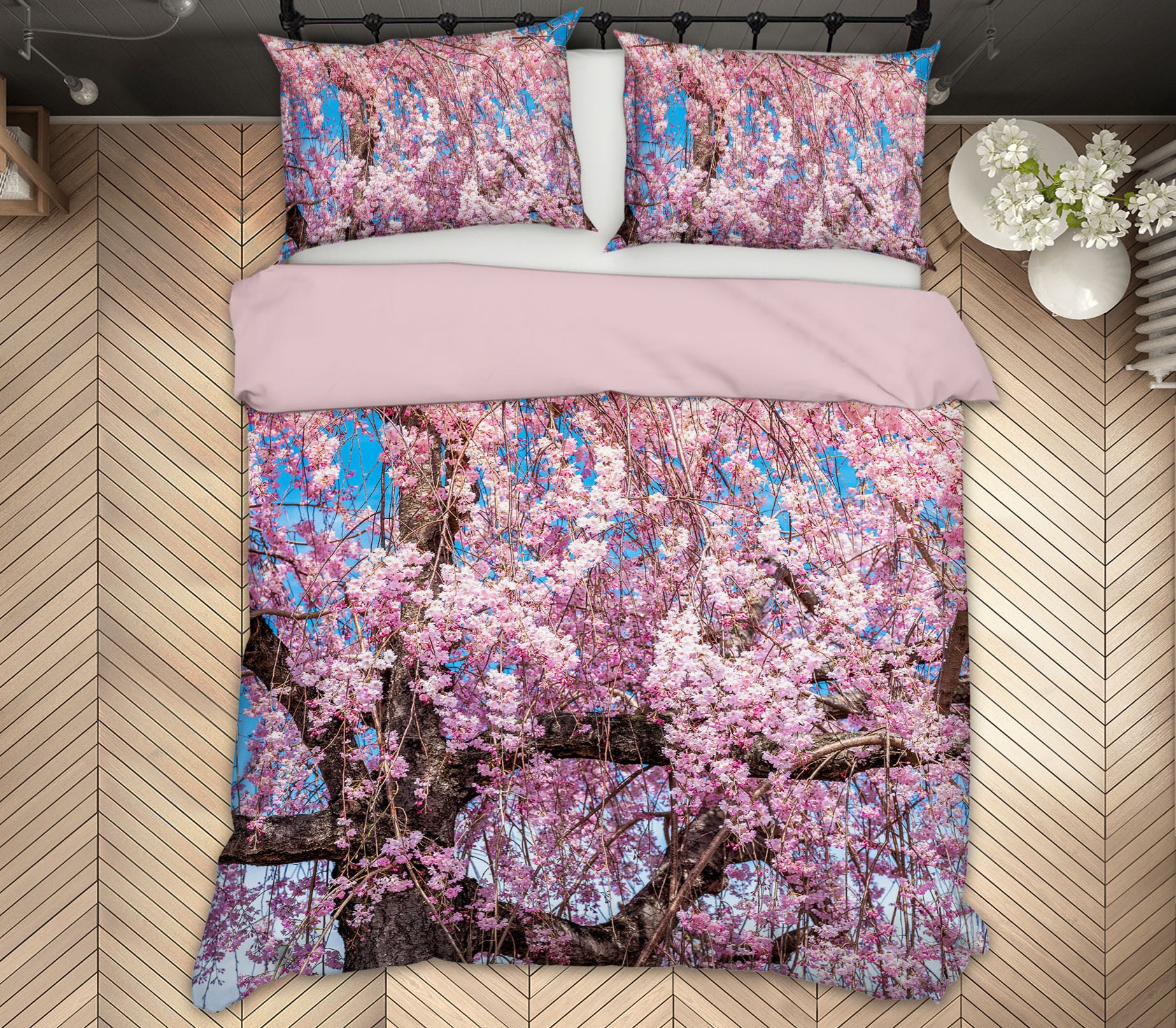 3D Cherry Blossom Tree 019 Marco Carmassi Bedding Bed Pillowcases Quilt
