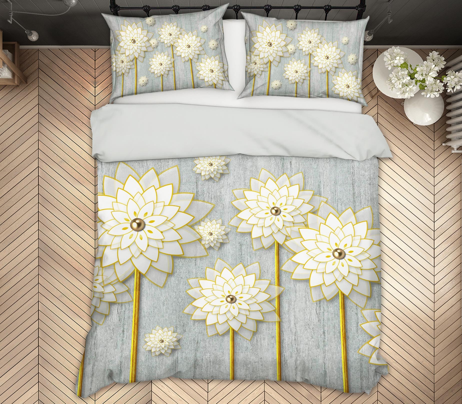 3D Flowers 13030 Bed Pillowcases Quilt