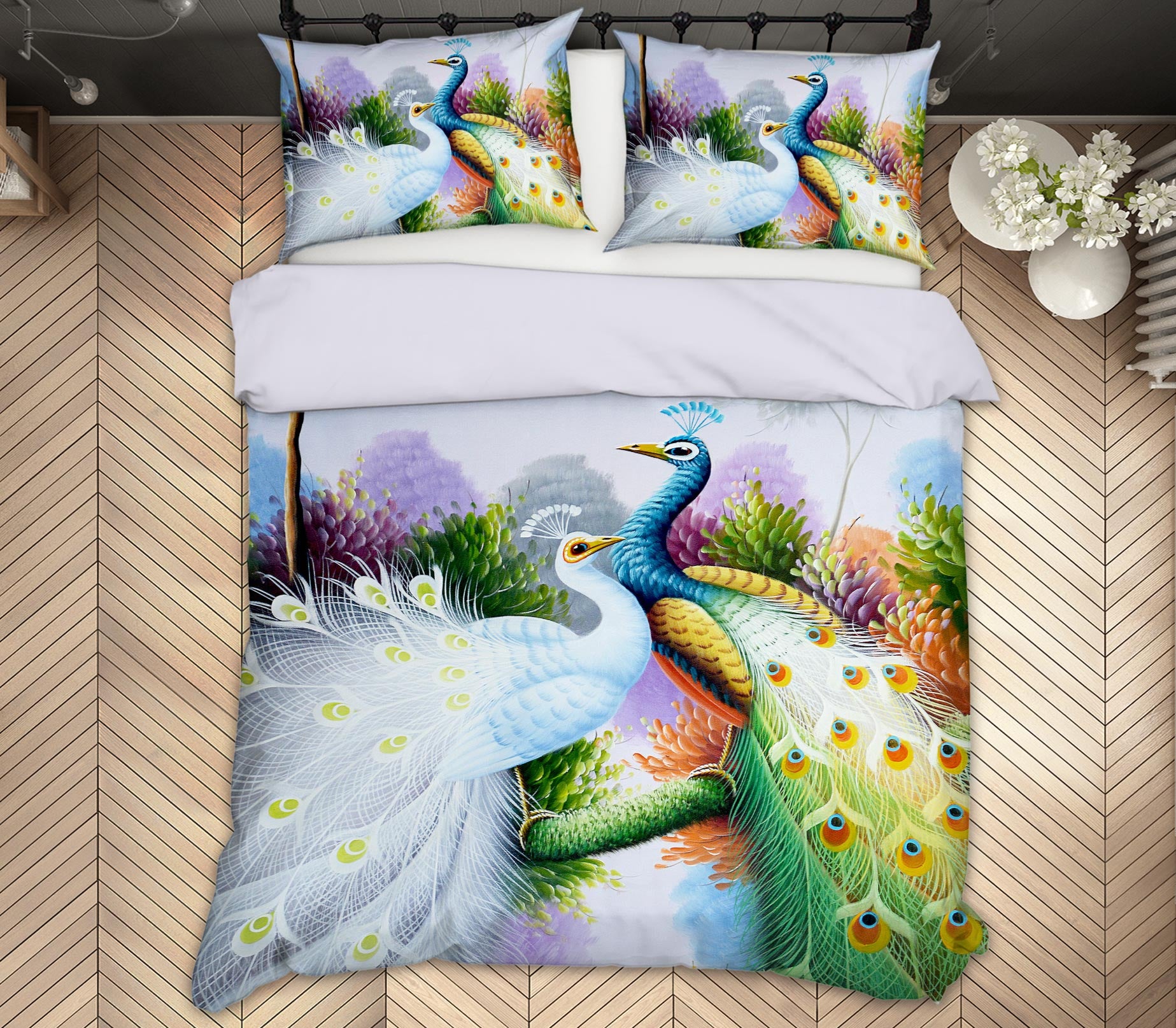 3D Peacock 13029 Bed Pillowcases Quilt
