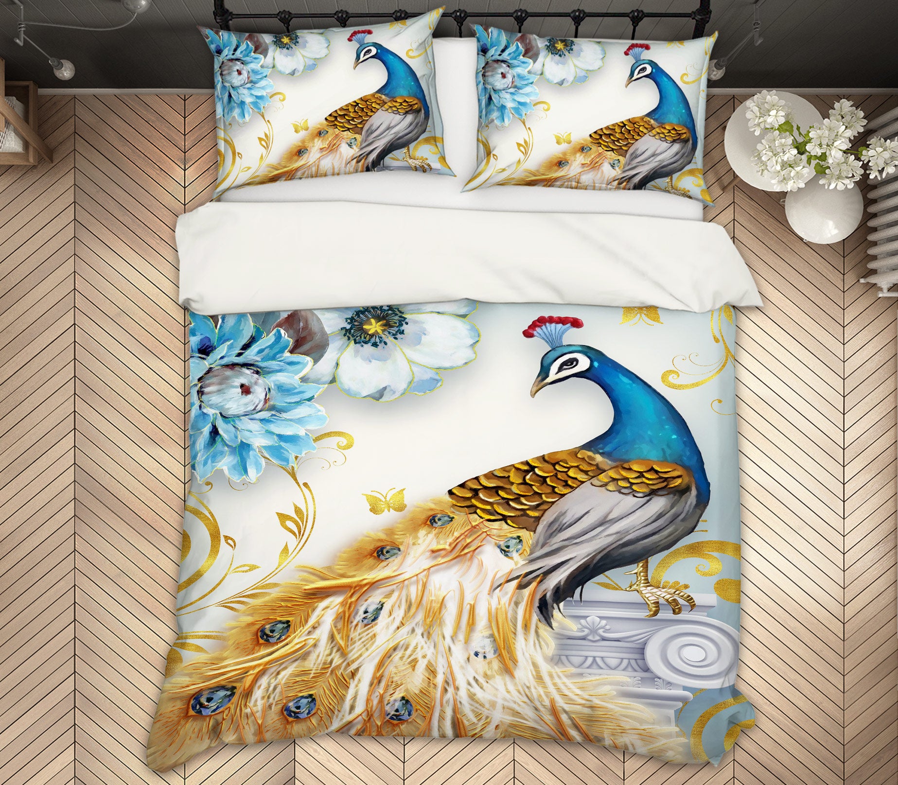 3D Peacock 16137 Bed Pillowcases Quilt
