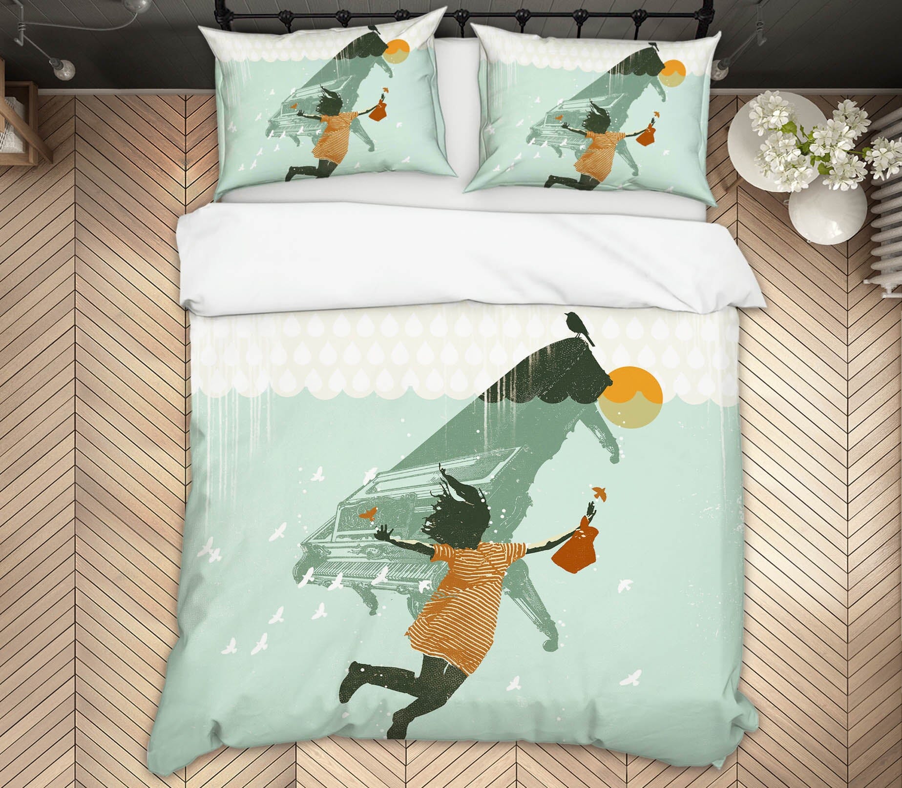 3D Swimming In Water 2119 Showdeer Bedding Bed Pillowcases Quilt Quiet Covers AJ Creativity Home 
