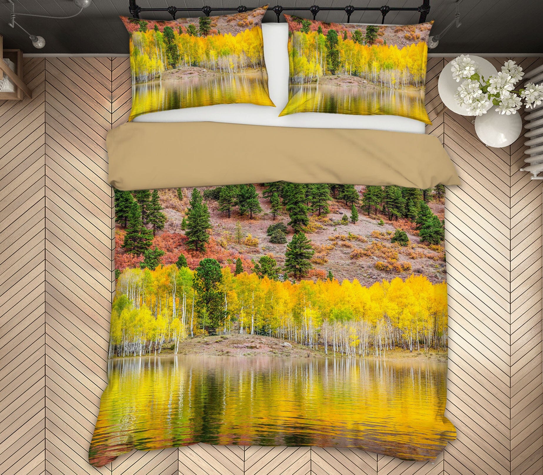 3D Yellow Forest 2018 Marco Carmassi Bedding Bed Pillowcases Quilt Quiet Covers AJ Creativity Home 