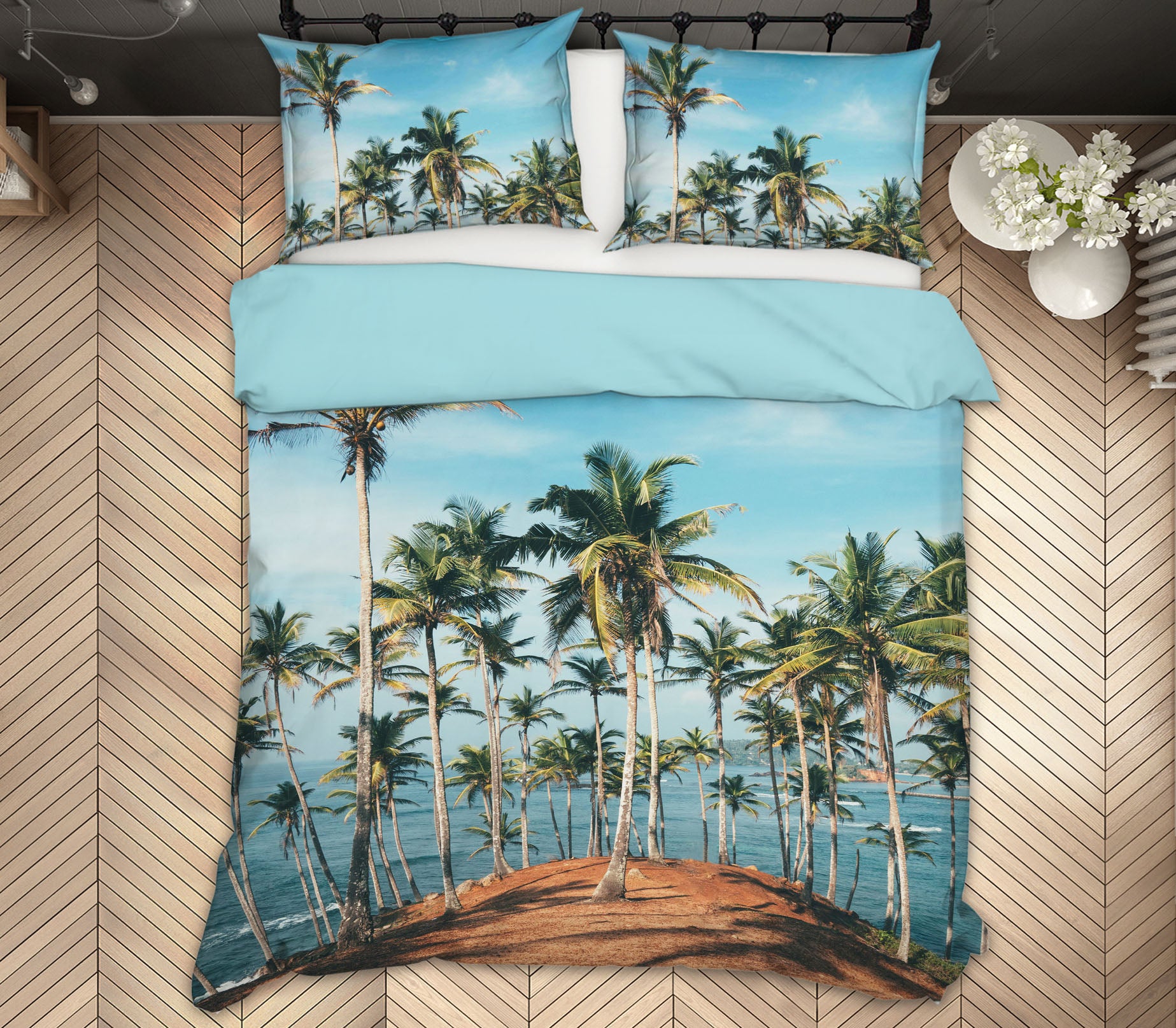 3D Coconut Tree 16039 Bed Pillowcases Quilt
