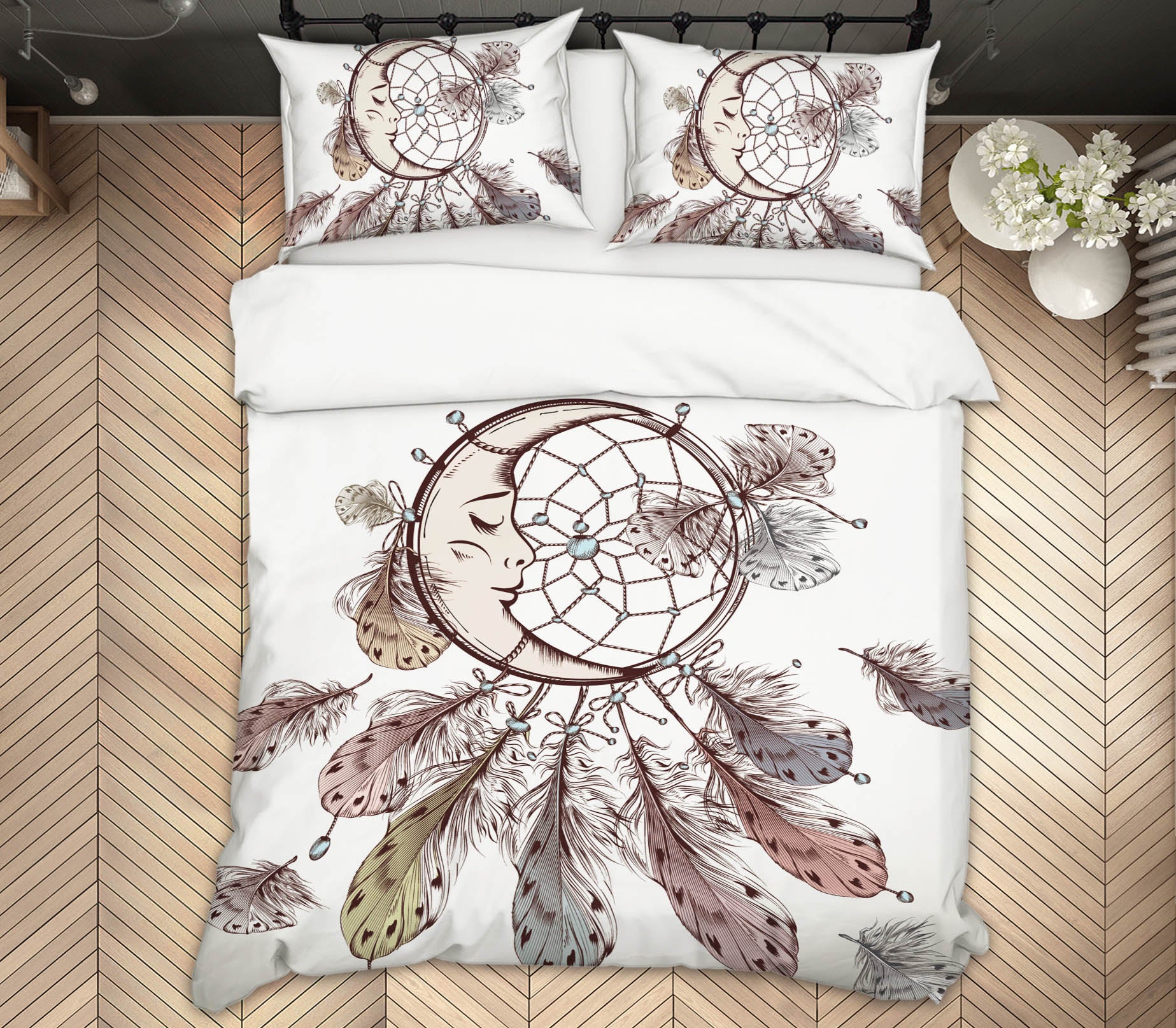 3D Moon Dream Catcher 15006 Bed Pillowcases Quilt
