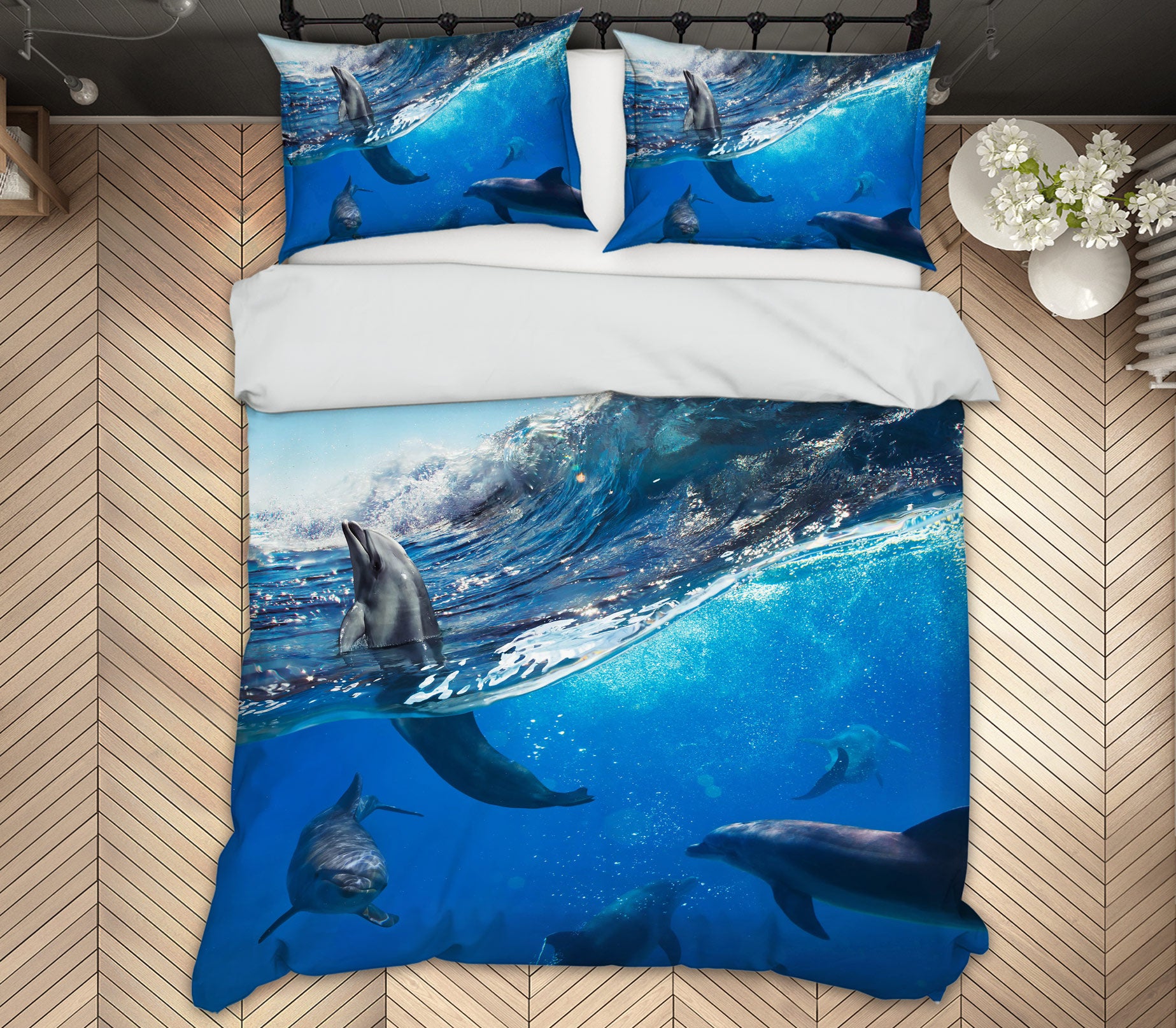 3D Underwater Dolphin 12015 Bed Pillowcases Quilt