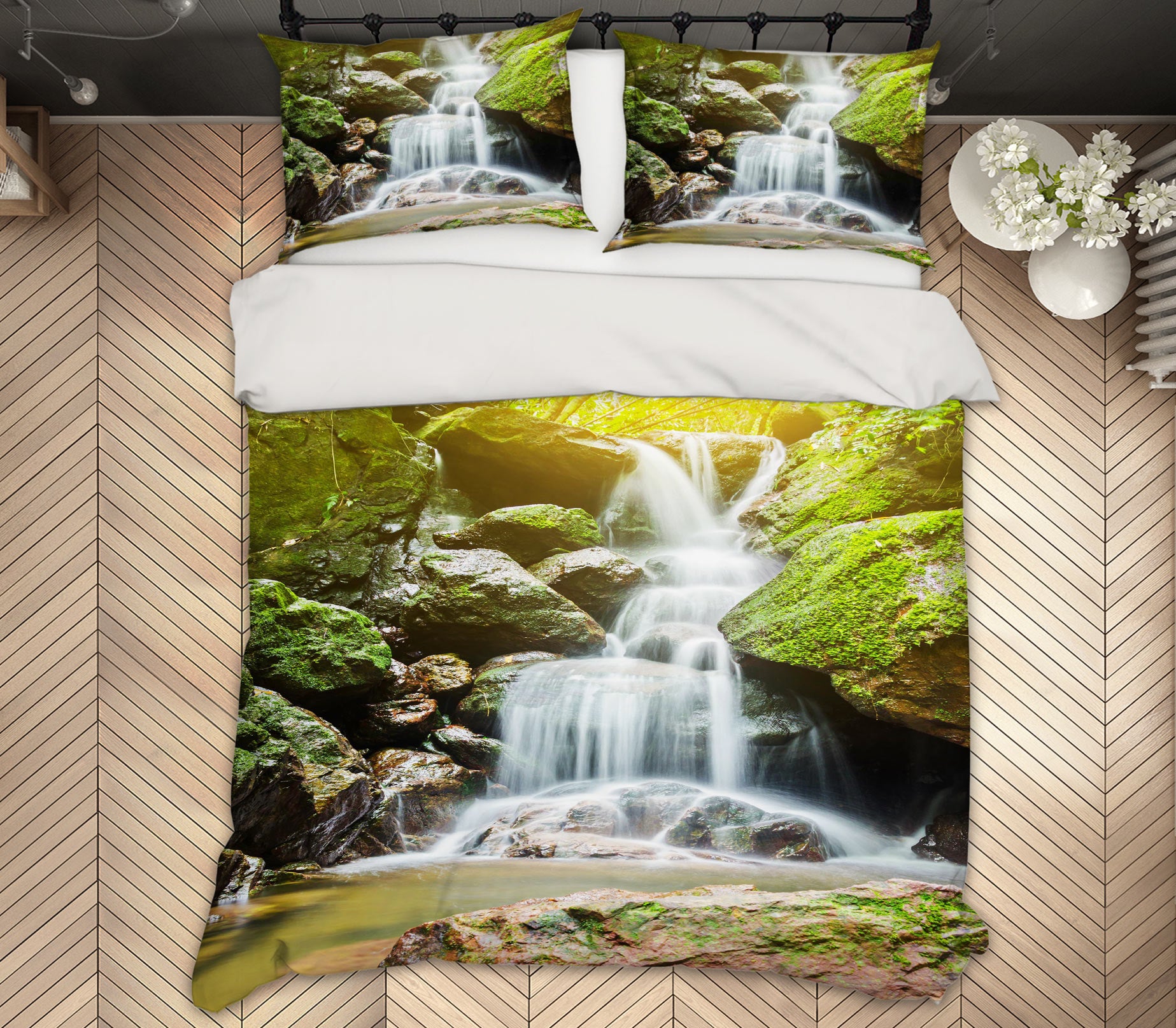 3D Waterfall 15121 Bed Pillowcases Quilt