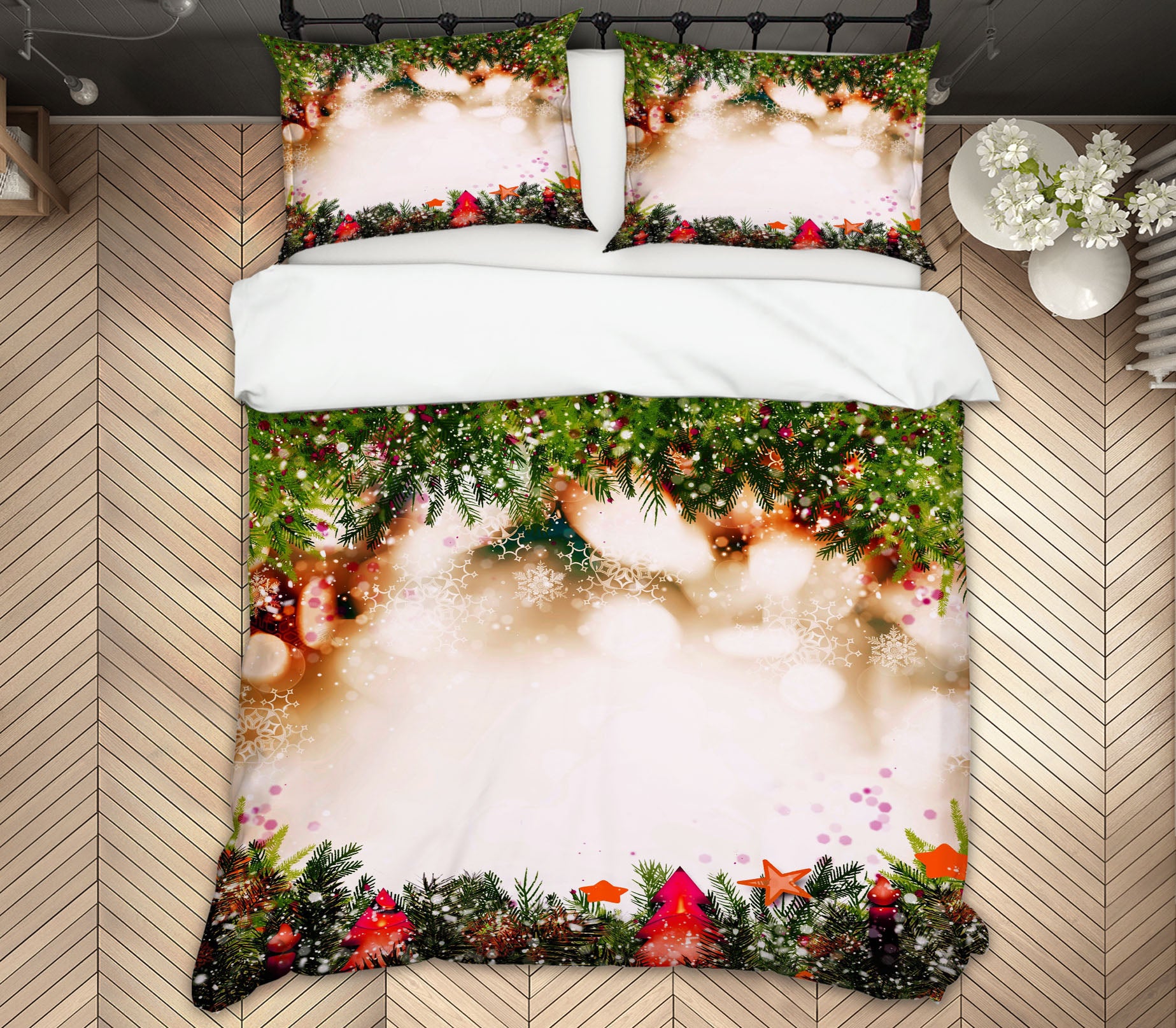 3D Branch Circle 51104 Christmas Quilt Duvet Cover Xmas Bed Pillowcases