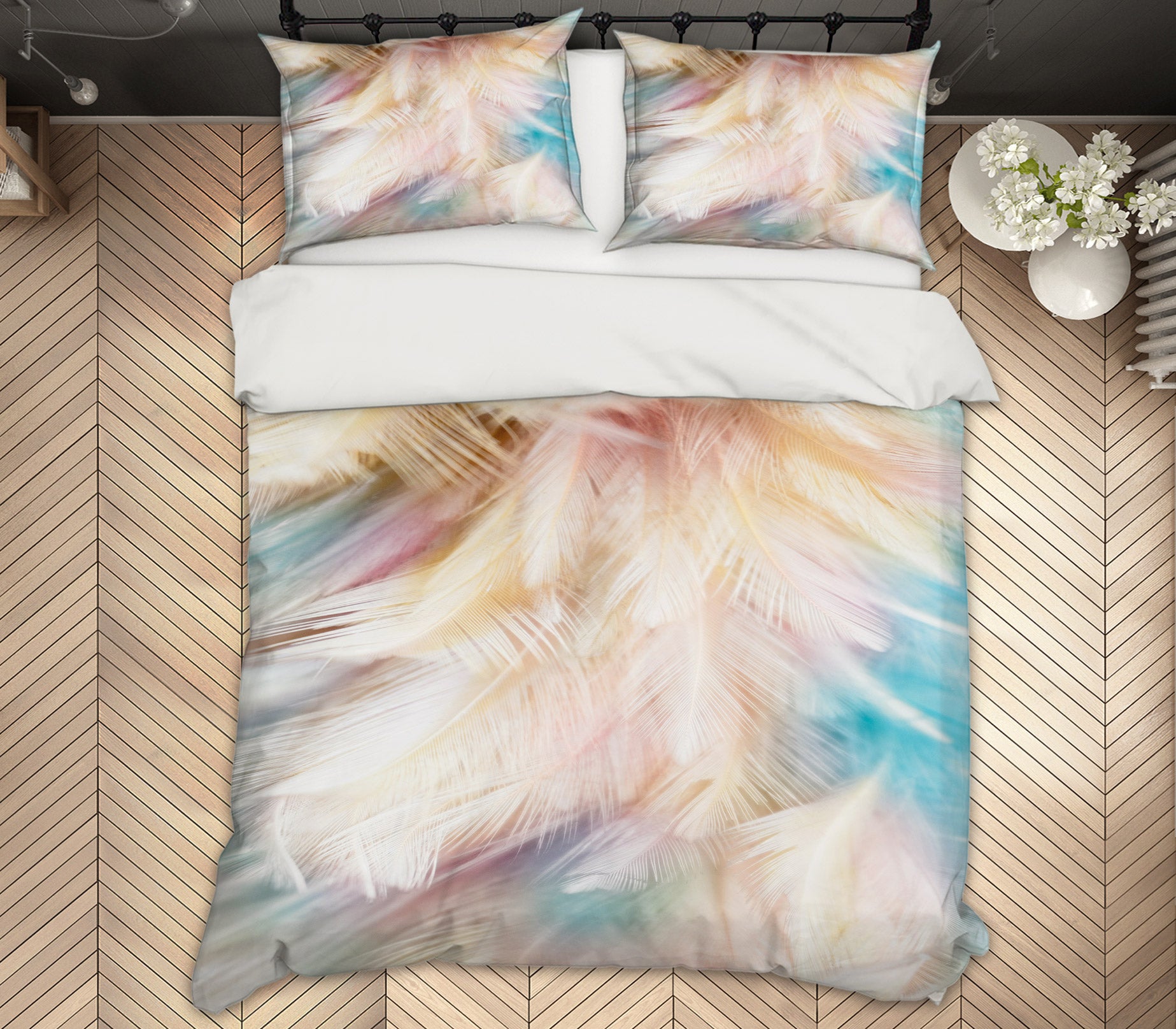 3D Feather 59233 Bed Pillowcases Quilt