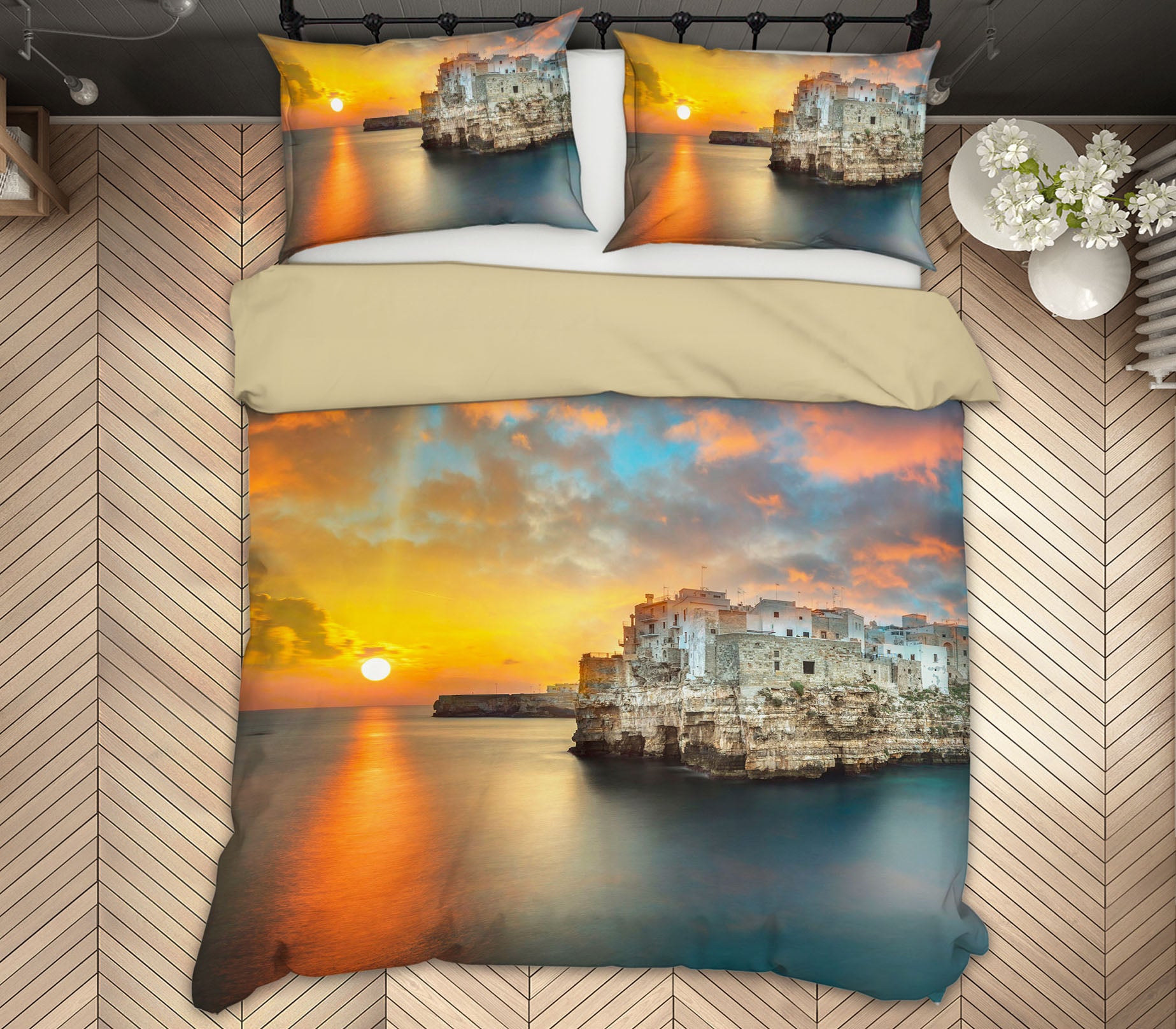 3D Palace Sea Sun 119 Marco Carmassi Bedding Bed Pillowcases Quilt
