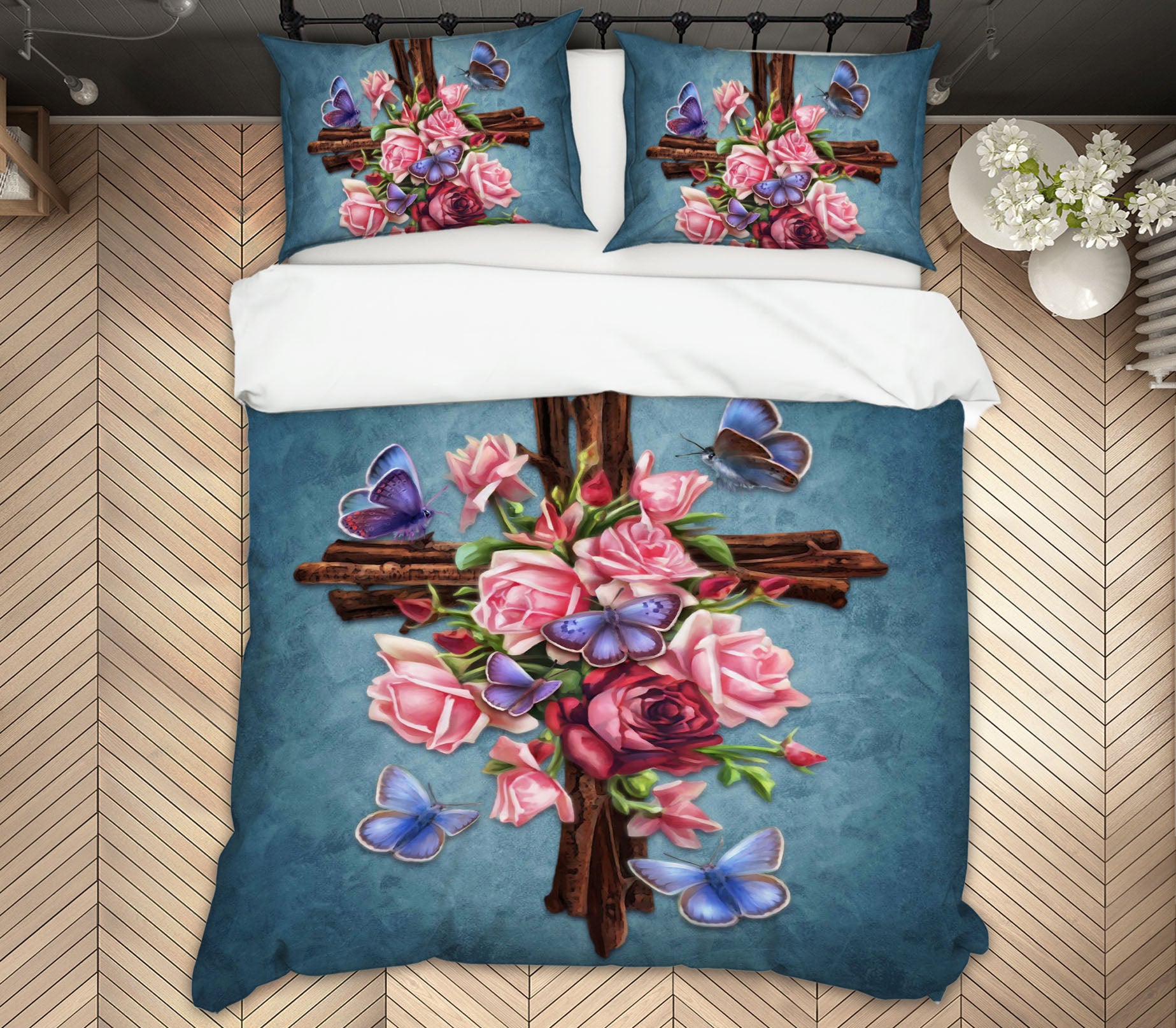 3D Rose Butterfly 8834 Brigid Ashwood Bedding Bed Pillowcases Quilt Cover Duvet Cover