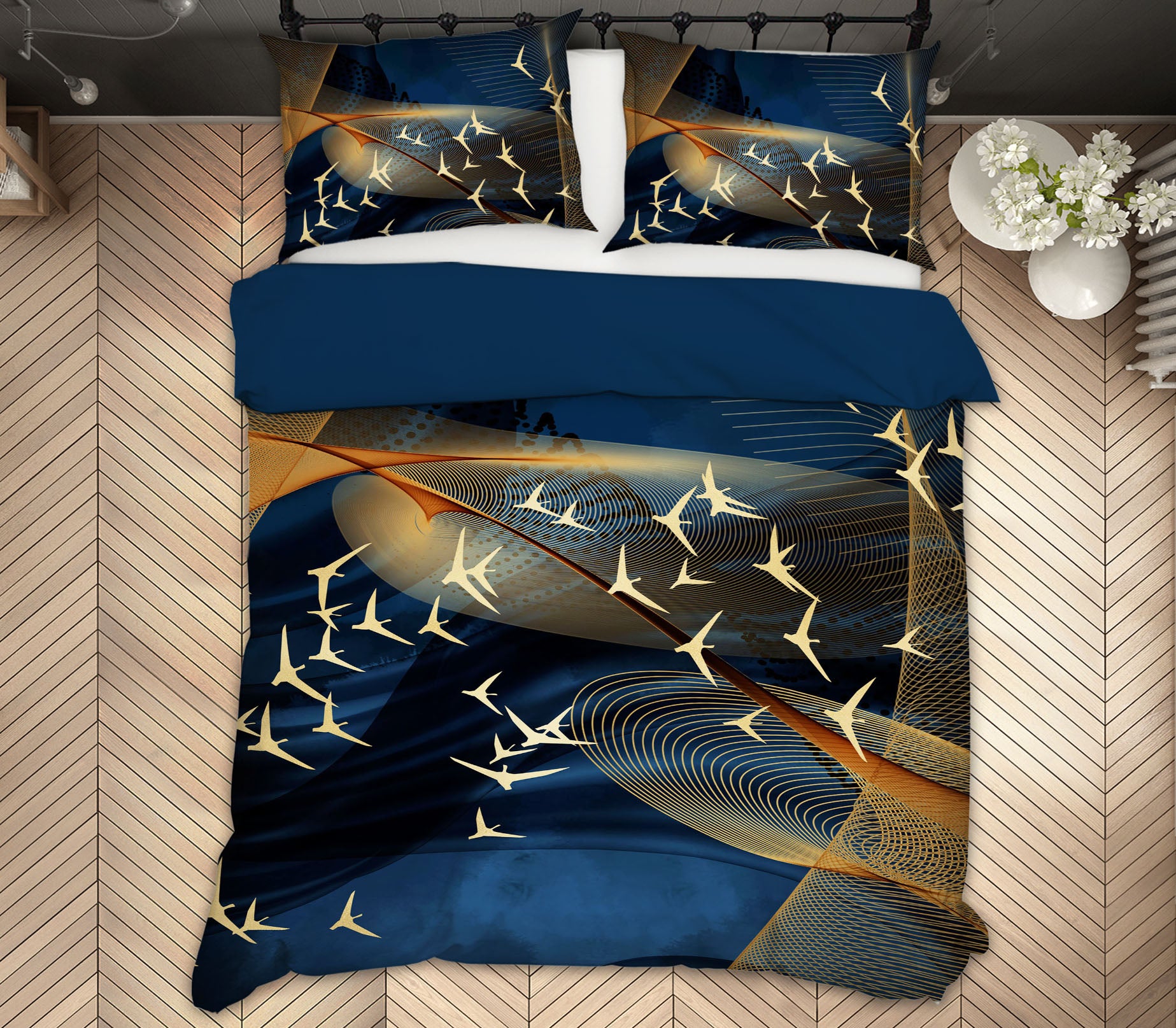 3D Flock Of Birds 15191 Bed Pillowcases Quilt