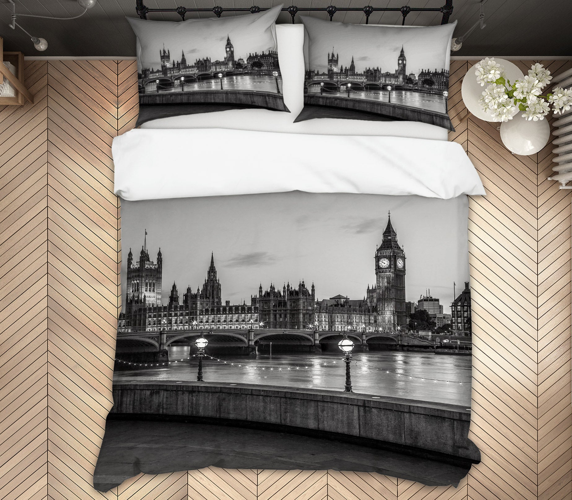 3D Grey Bridge Building 85164 Assaf Frank Bedding Bed Pillowcases Quilt