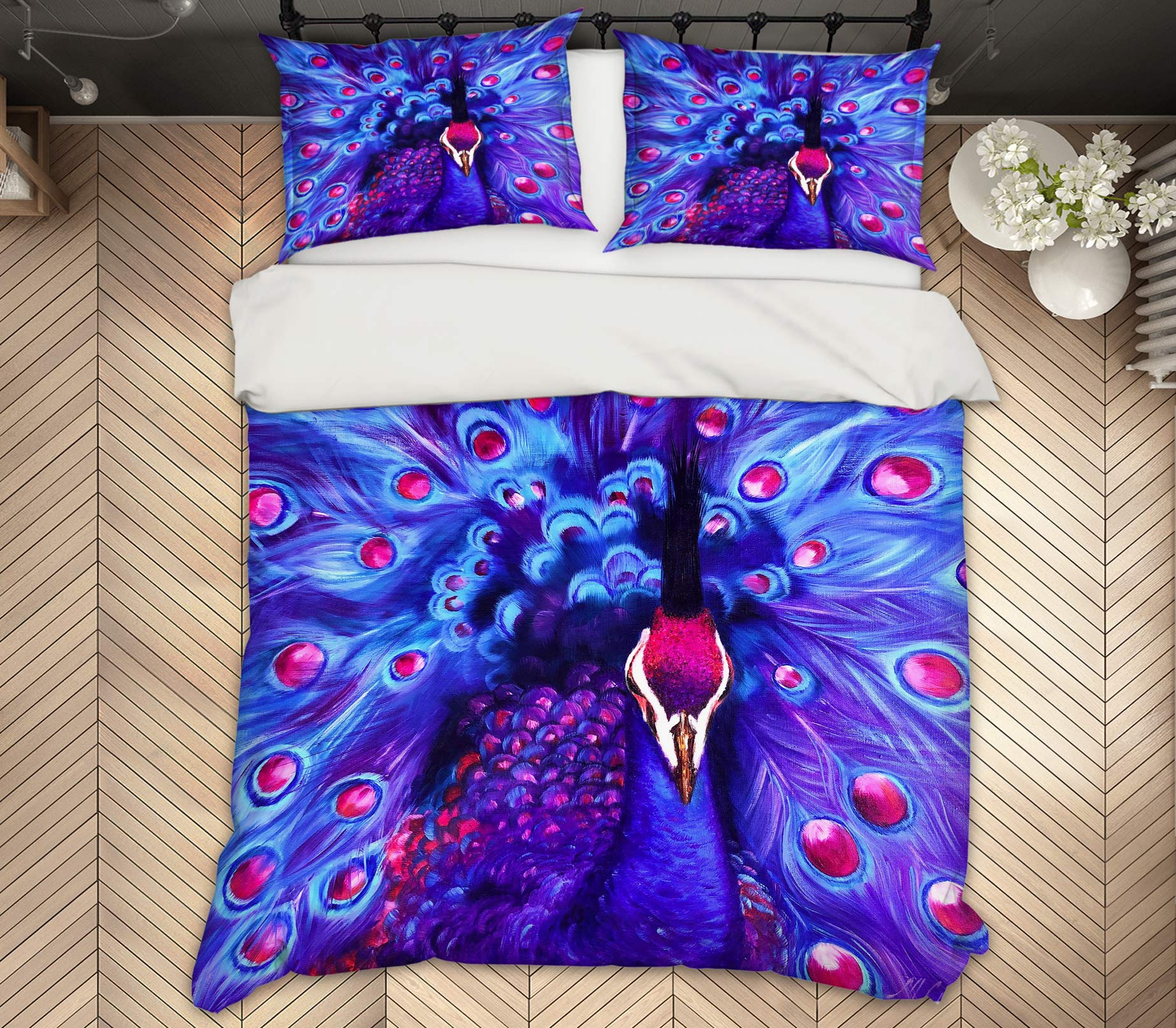 3D Purple Peacock 498 Skromova Marina Bedding Bed Pillowcases Quilt