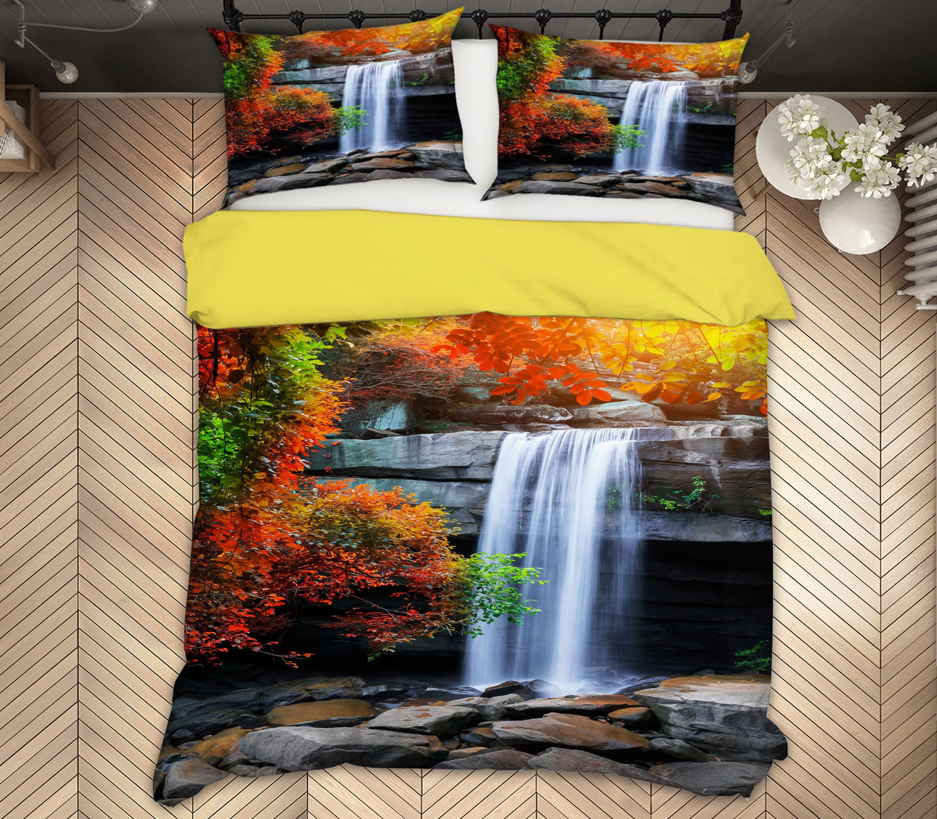 3D Waterfall 15111 Bed Pillowcases Quilt