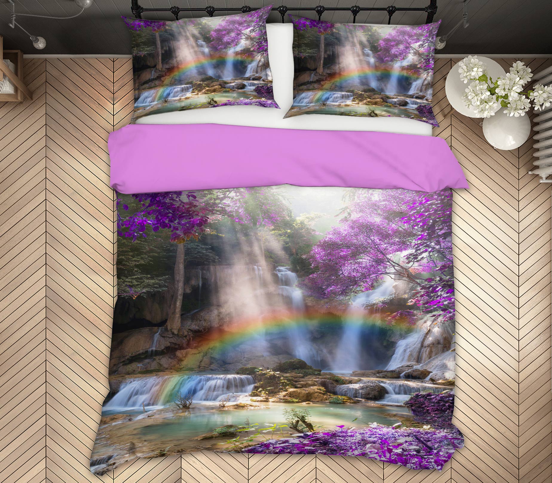 3D Purple Tree Sunlight 15099 Bed Pillowcases Quilt