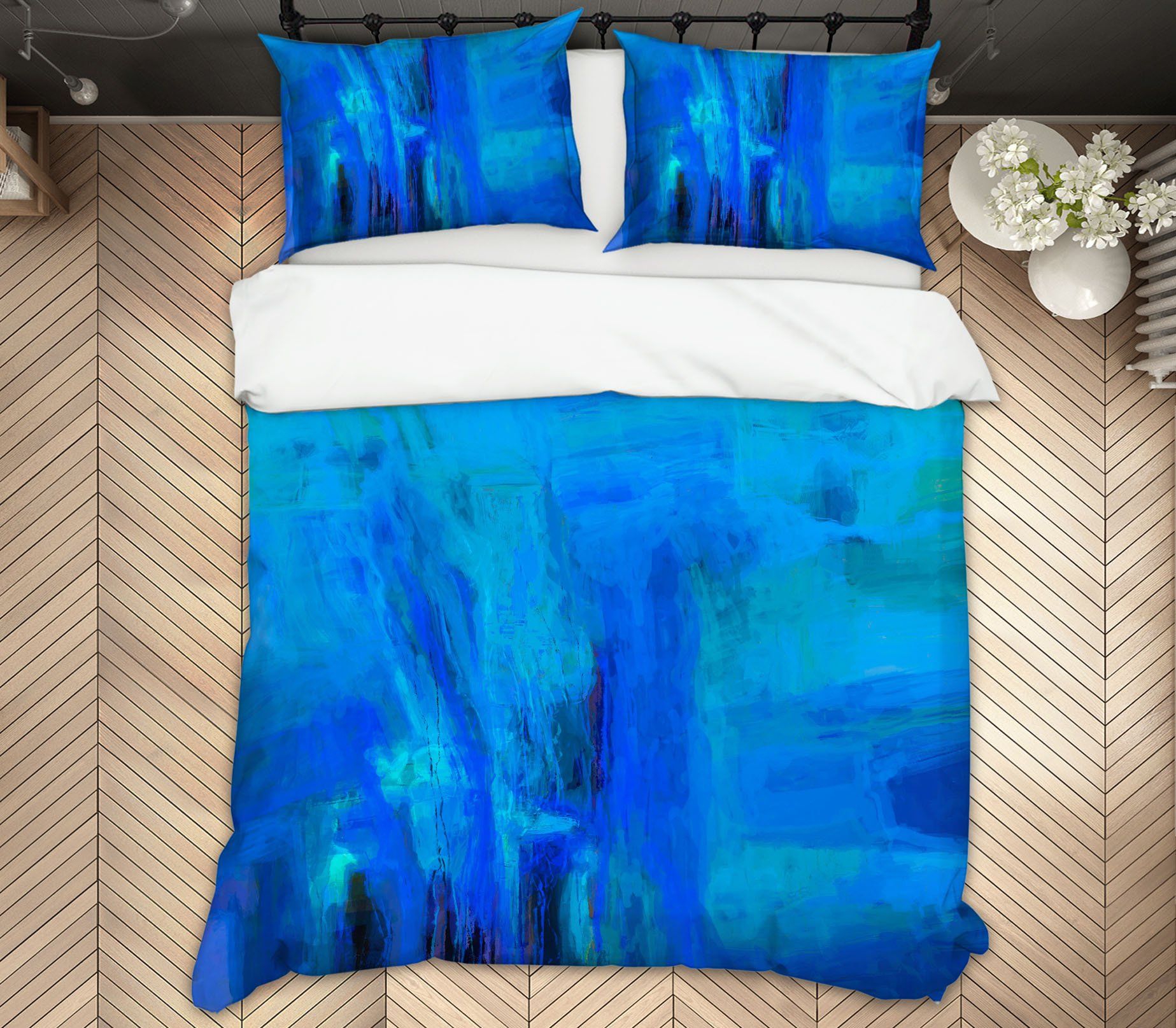 3D Blue Graffiti 2121 Michael Tienhaara Bedding Bed Pillowcases Quilt Quiet Covers AJ Creativity Home 