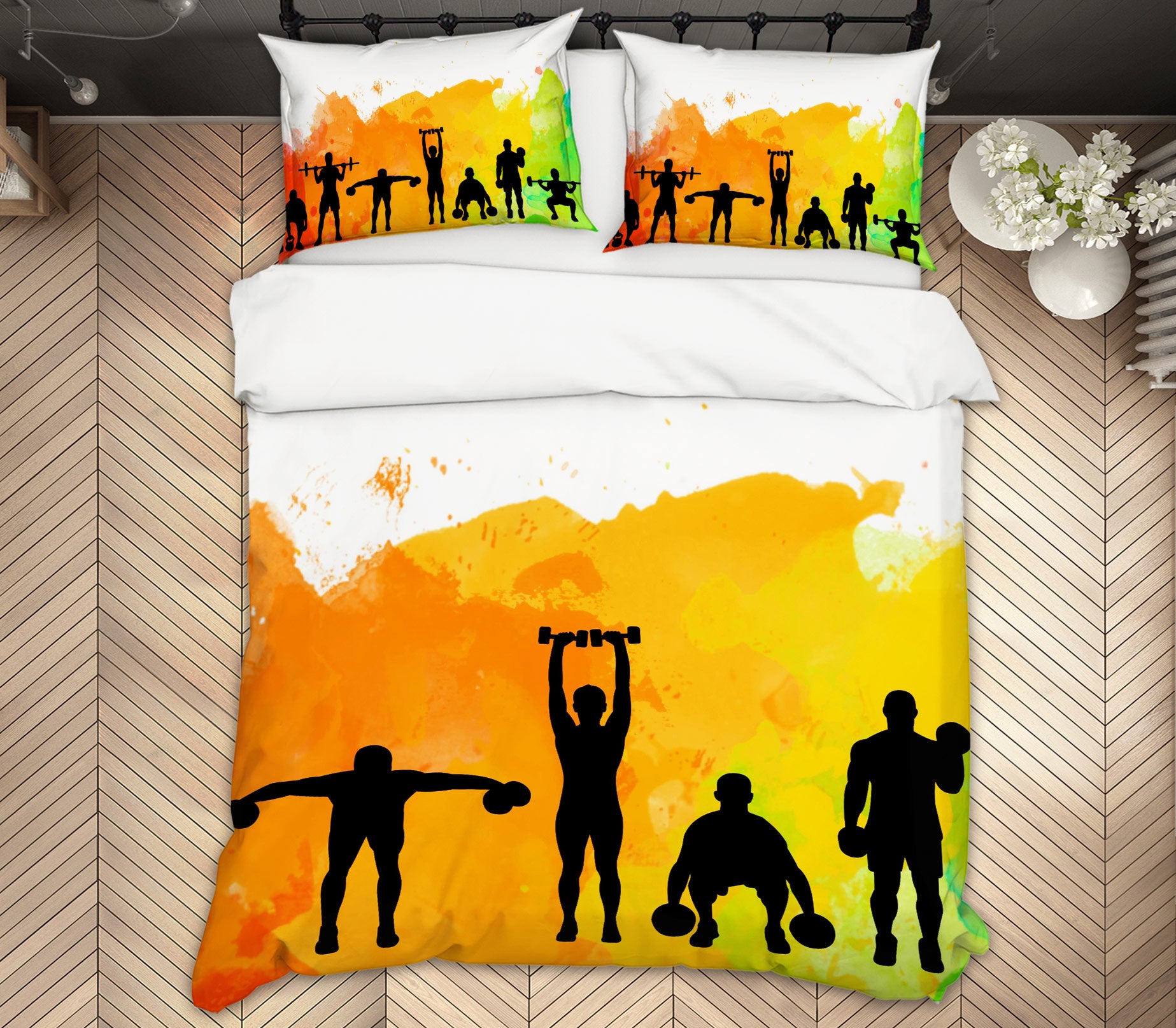 3D Fitness Action 14174 Bed Pillowcases Quilt