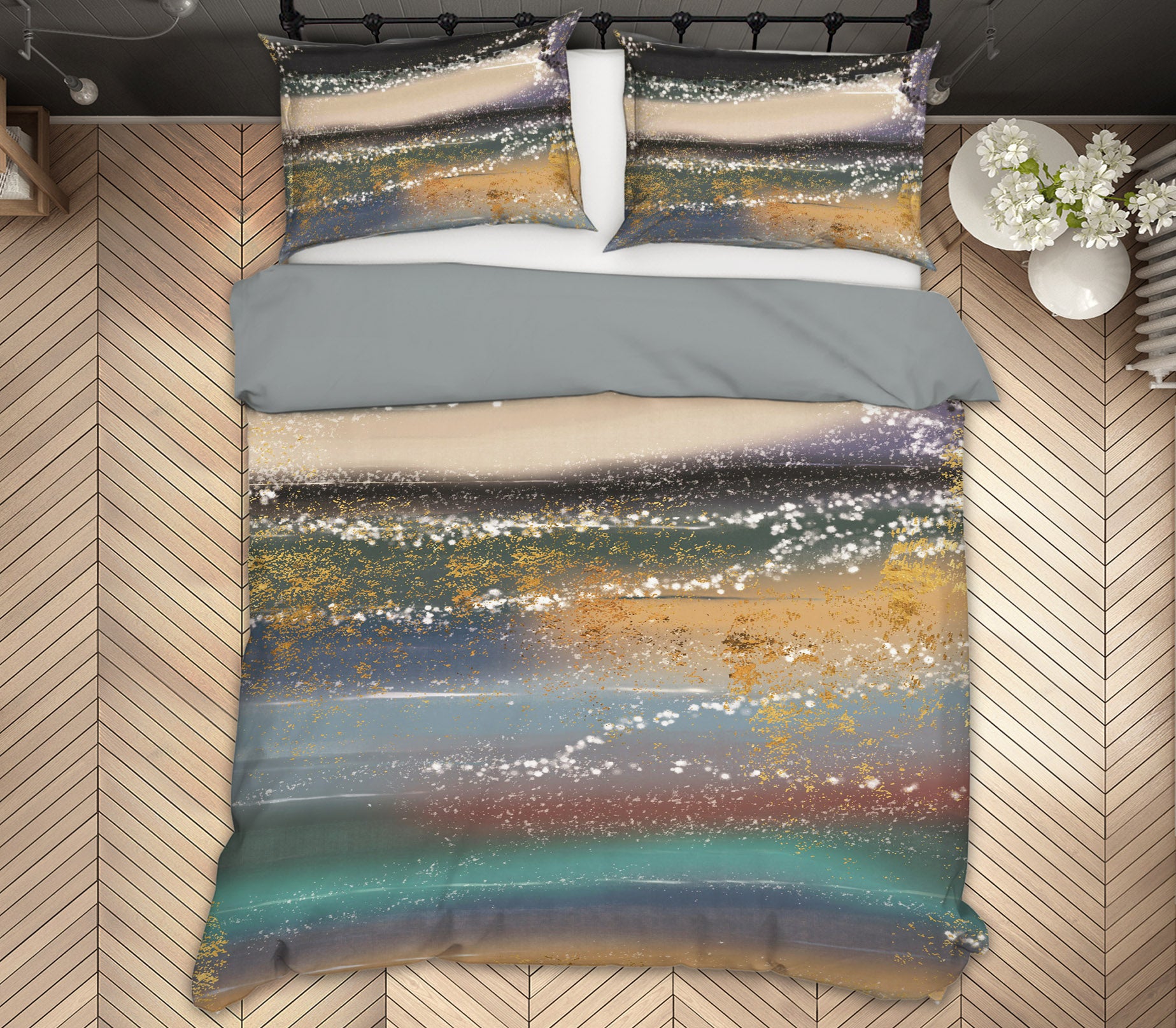 3D Multicolored Pattern 16031 Bed Pillowcases Quilt