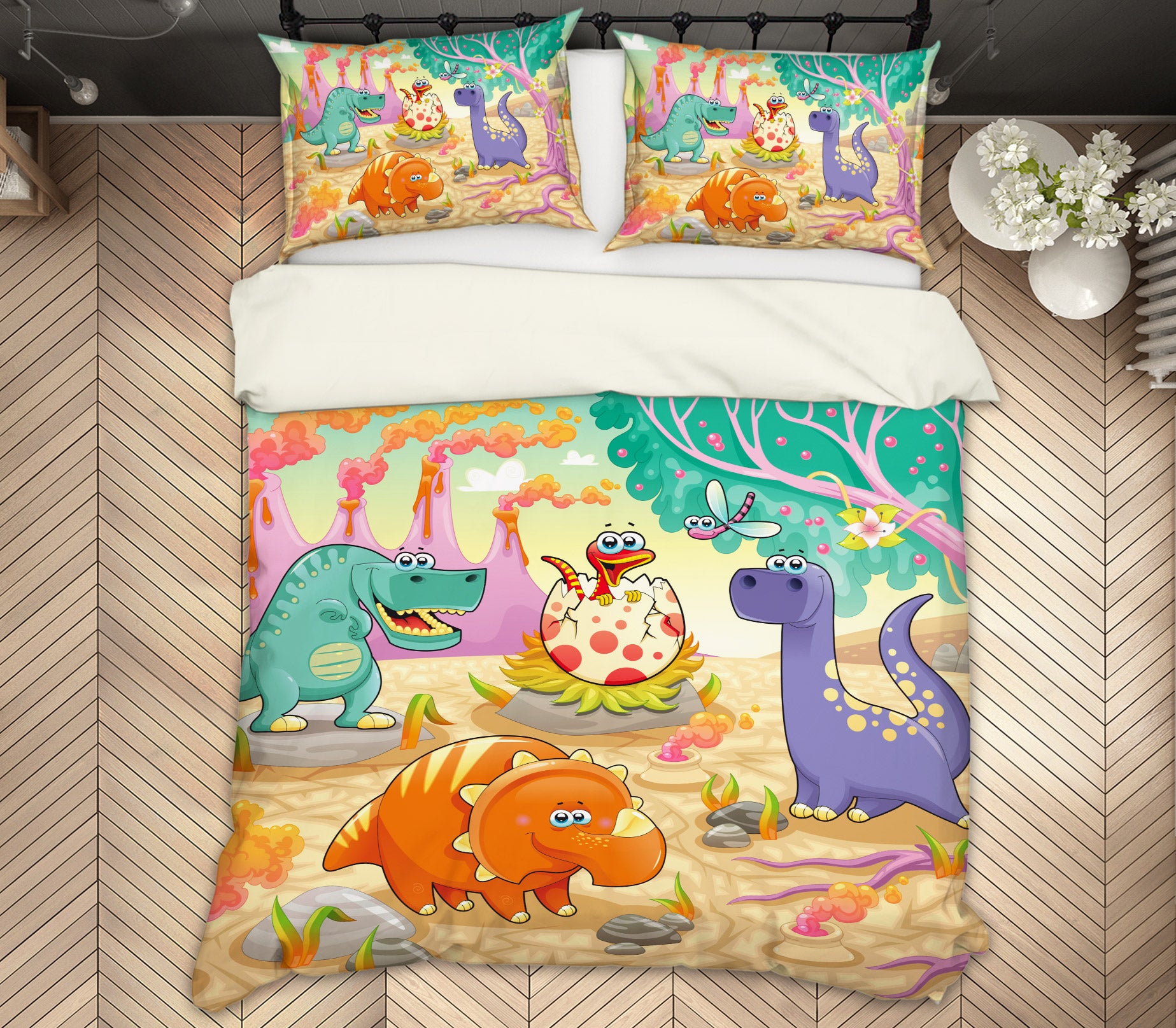3D Cartoon Dinosaur 13114 Bed Pillowcases Quilt
